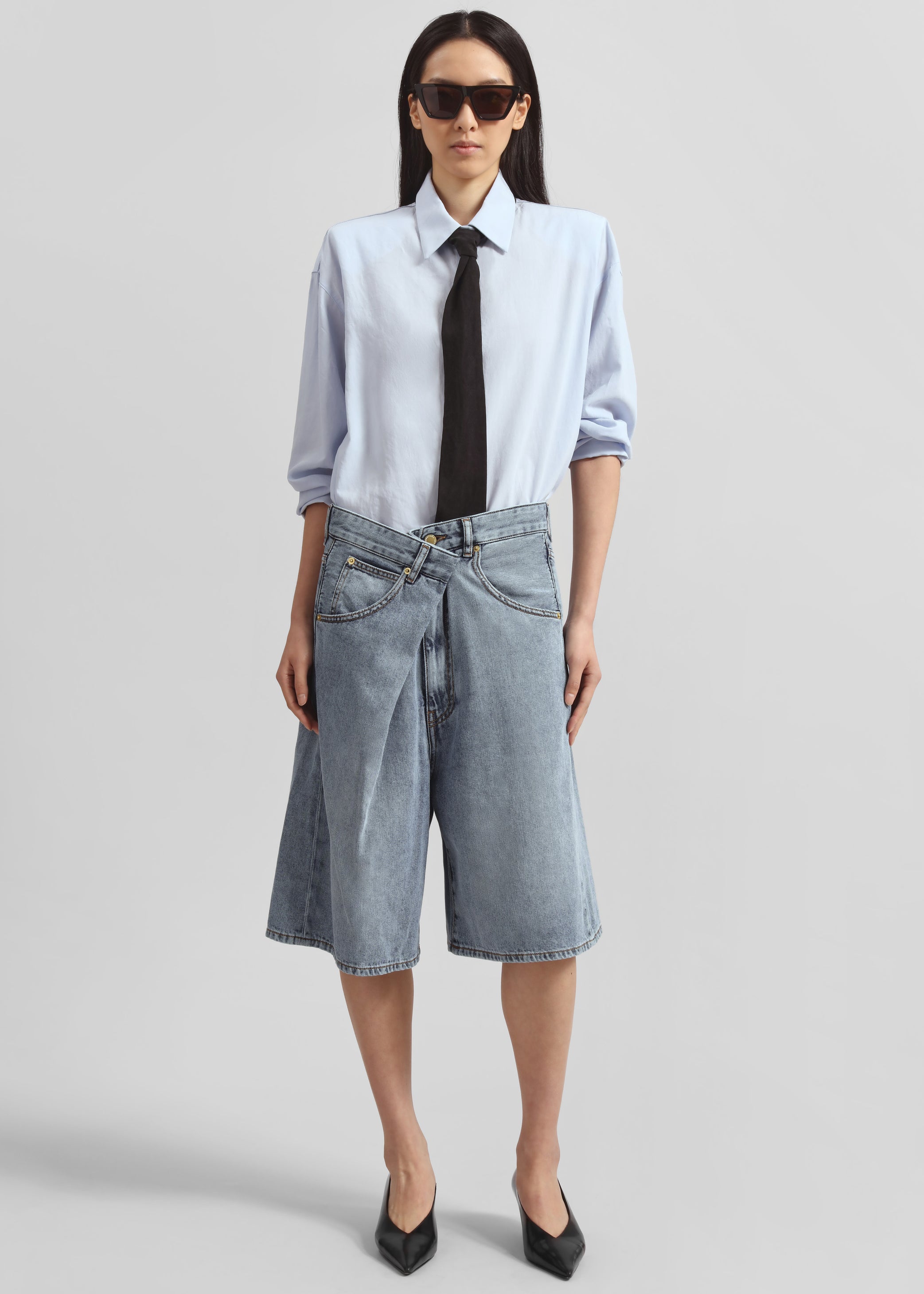 Shop the look image for Darkpark Ines Fold Over Shorts - San Fran Blue