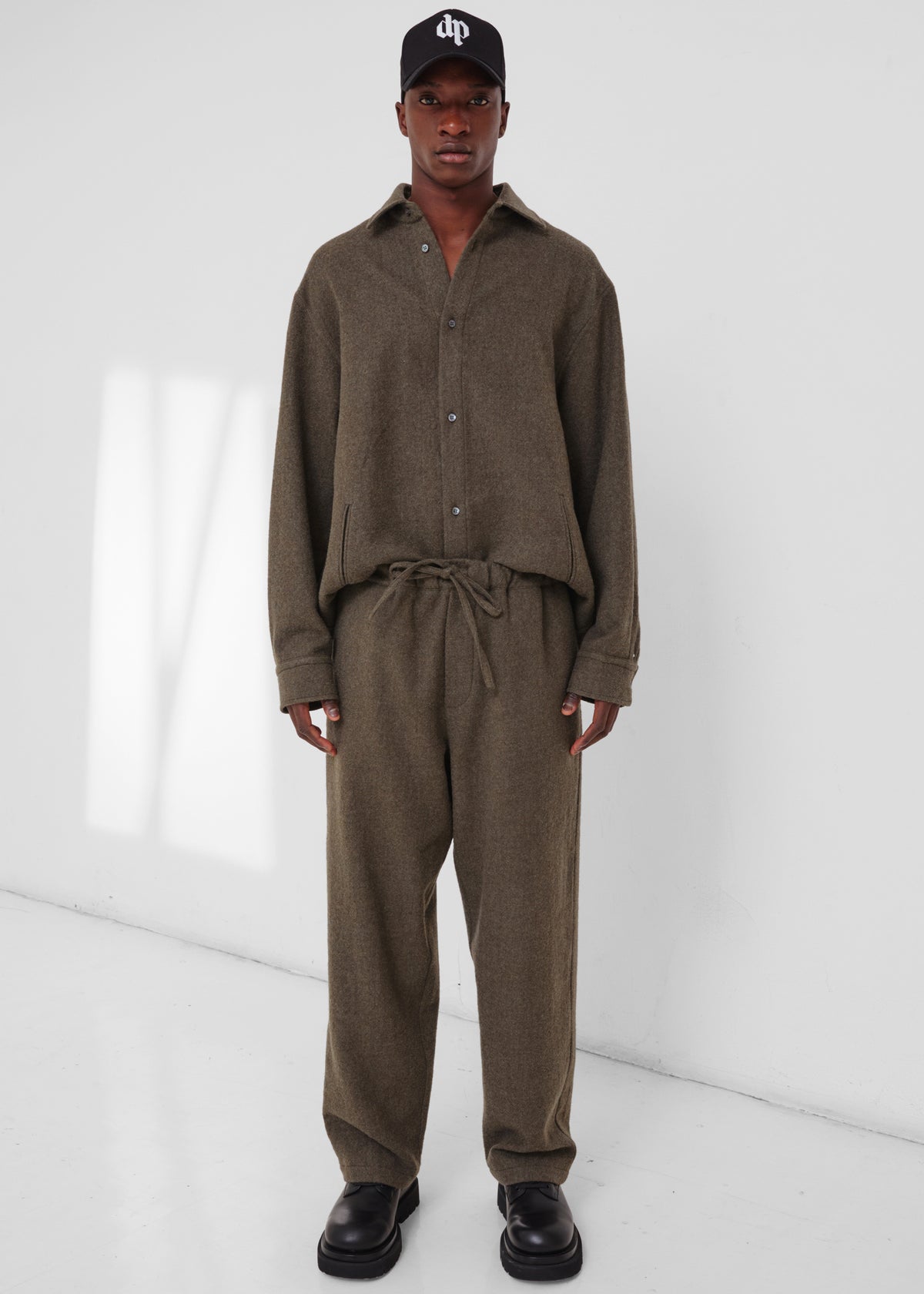 Darkpark Keanu Japanese Light Wool Shirt - Military Green - 6