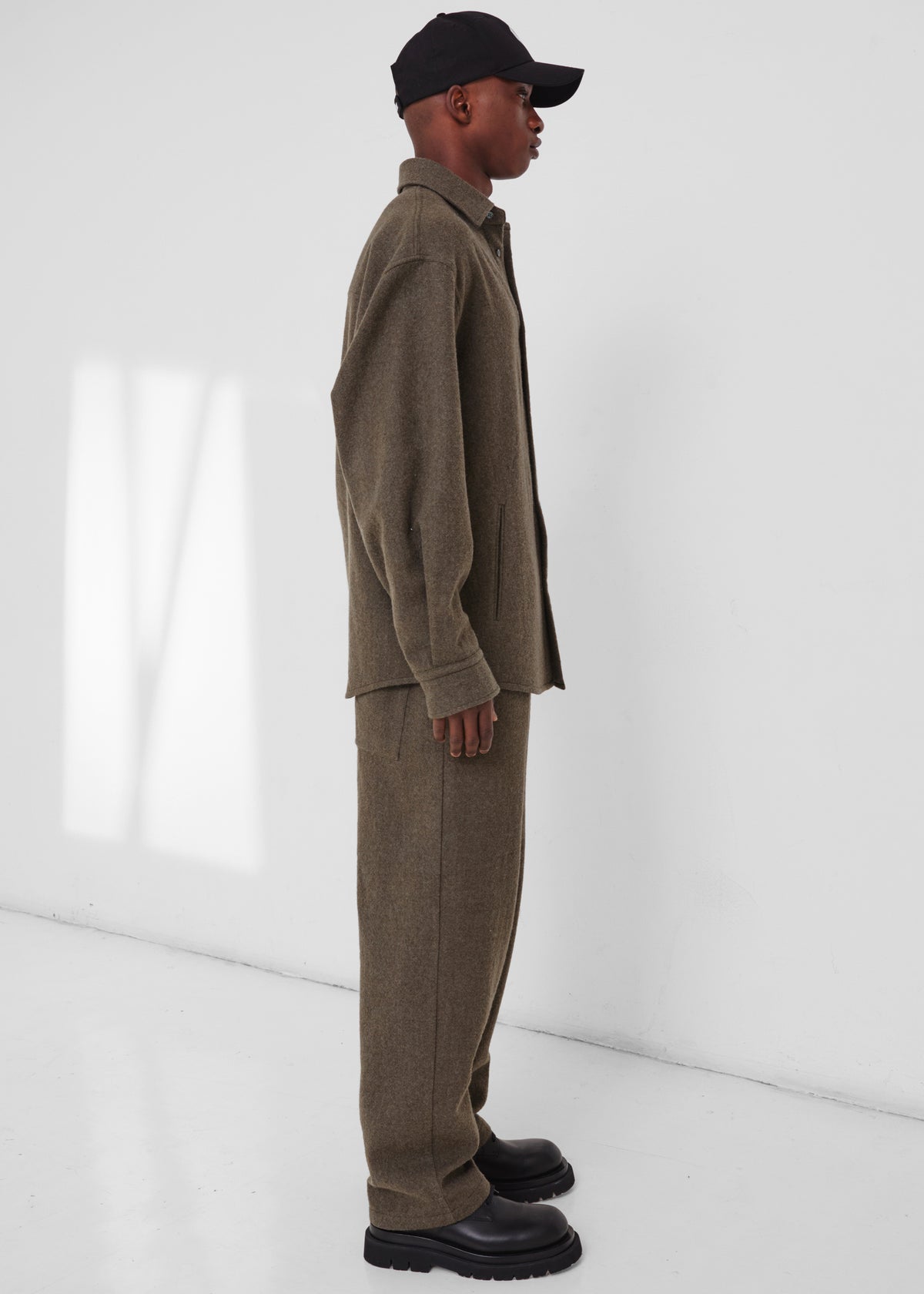 Darkpark Keanu Japanese Light Wool Shirt - Military Green - 5