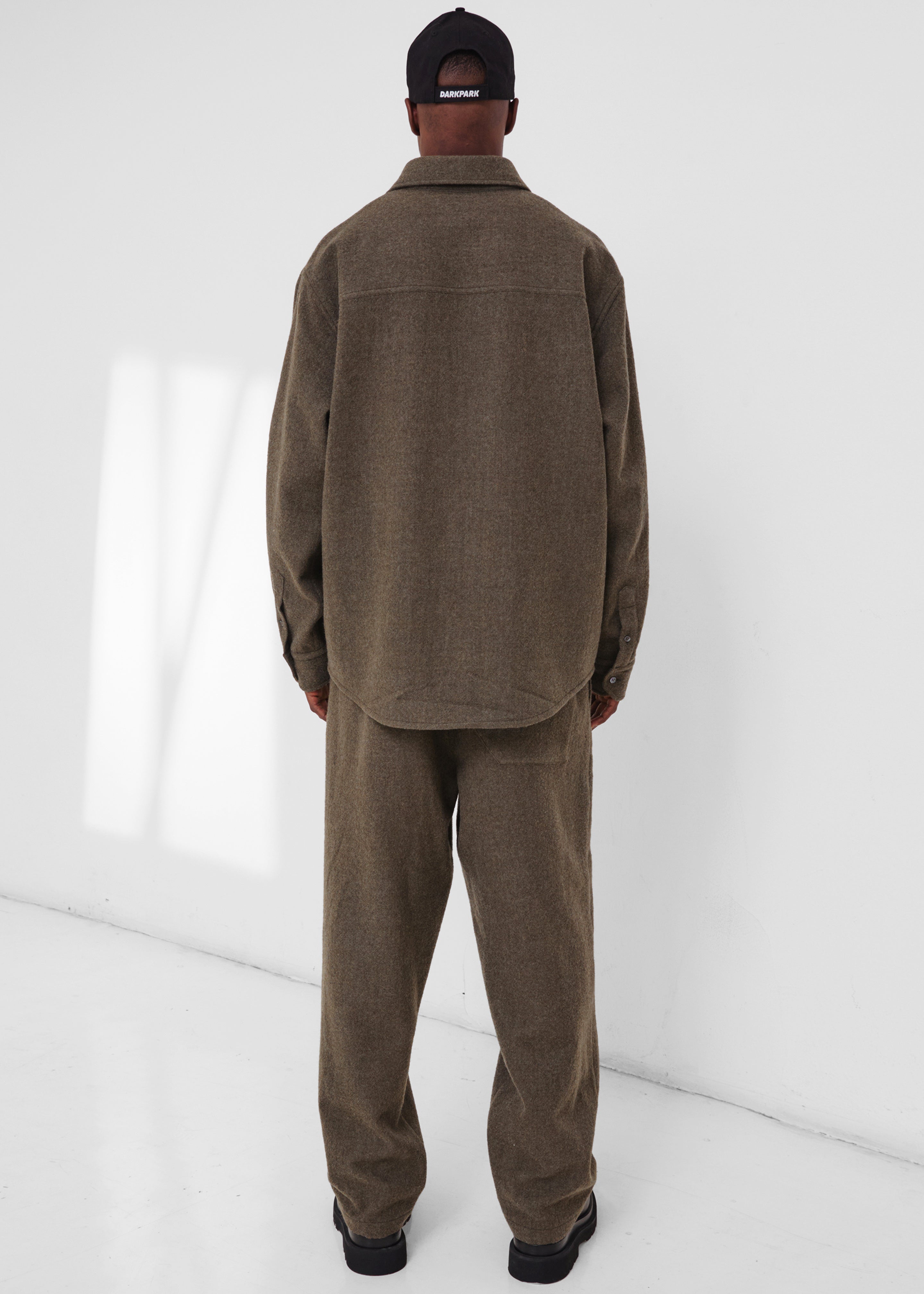 Darkpark Keanu Japanese Light Wool Shirt - Military Green - 7