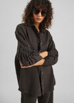 Darkpark Keanu Denim Rouche Shirt - Dark Brown