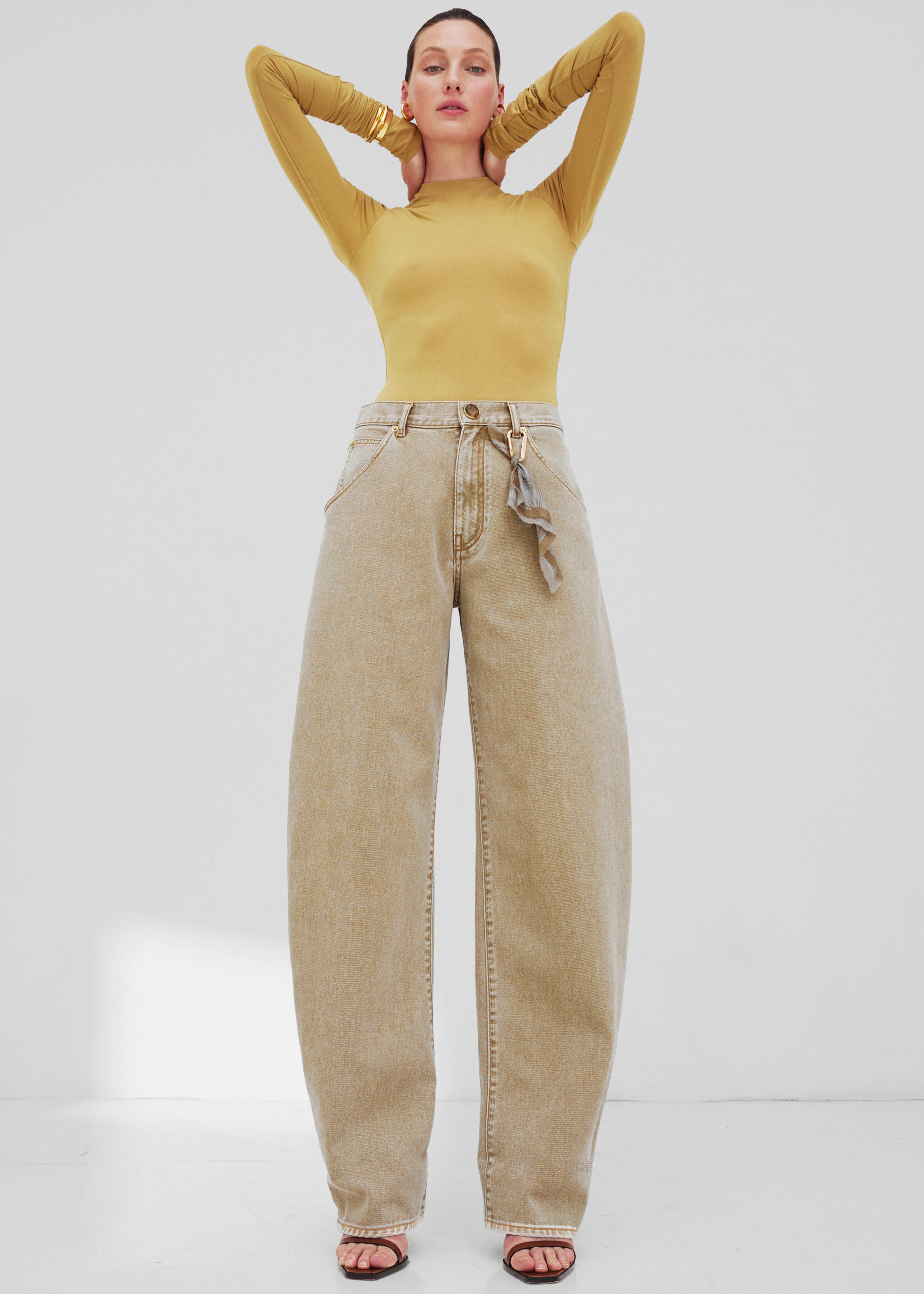 Darkpark Khris Barrel Leg Denim - Camel - 1