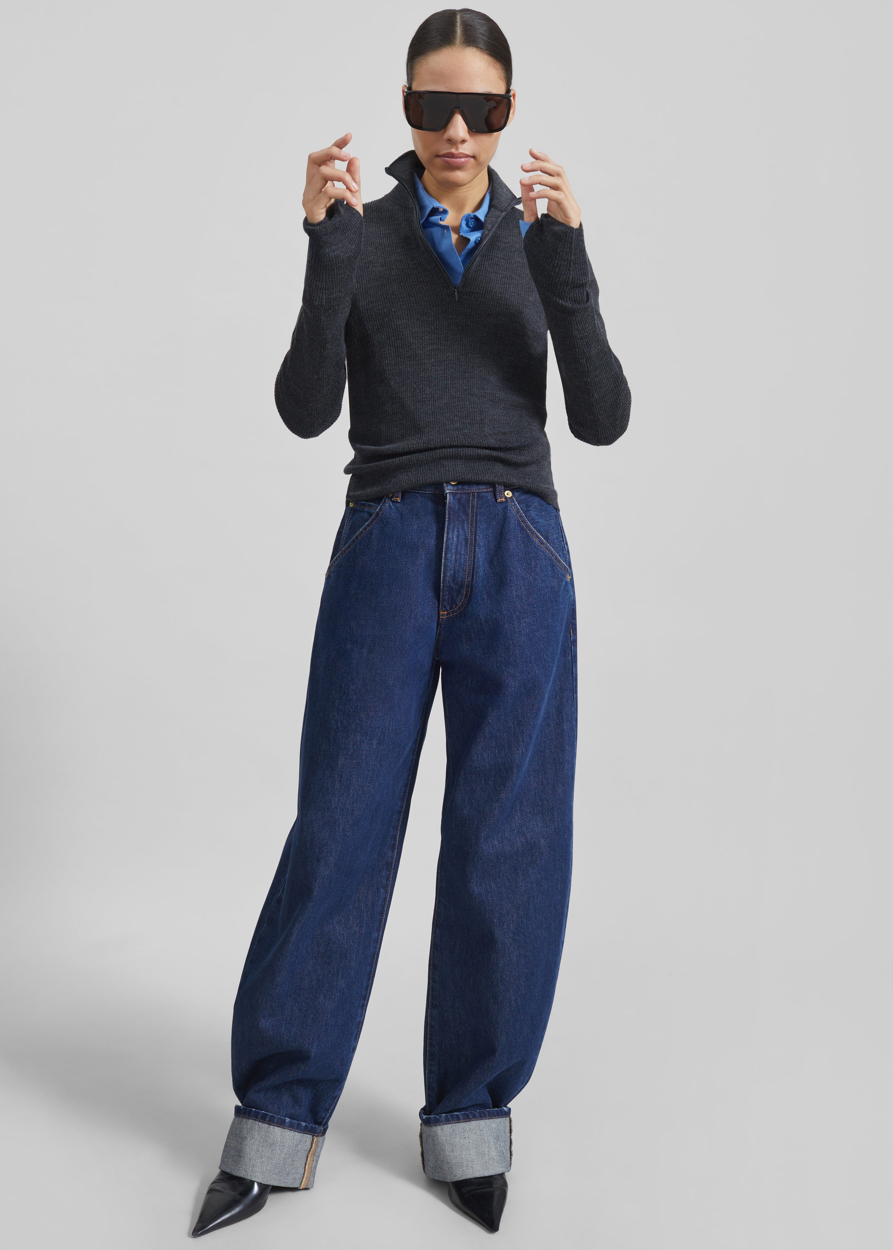 Darkpark Khris Barrel Leg Denim - Tokyo Midnight – The Frankie Shop