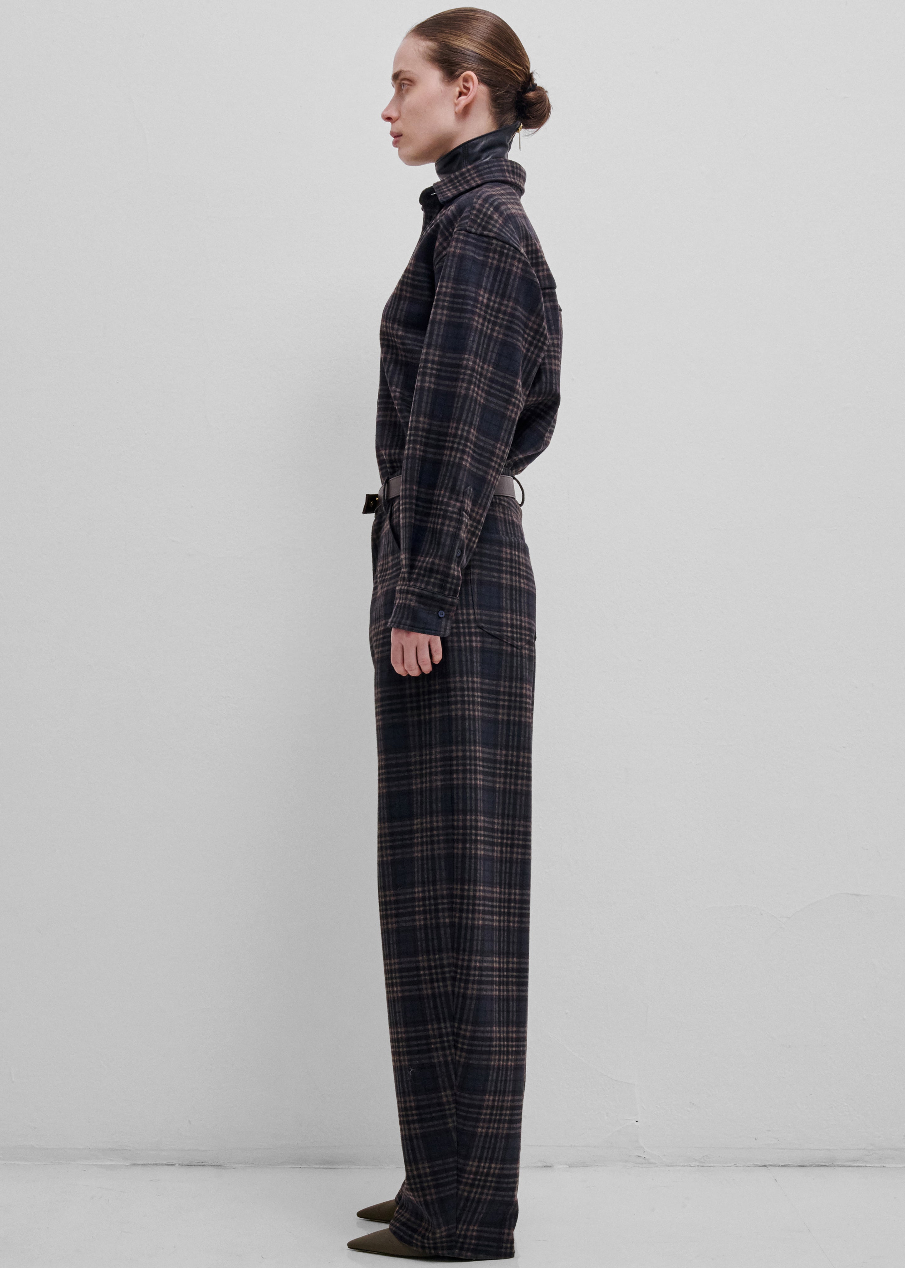 Darkpark Khris Tartan Check Barrel Leg Pants - Blue/Grey/Red - 3