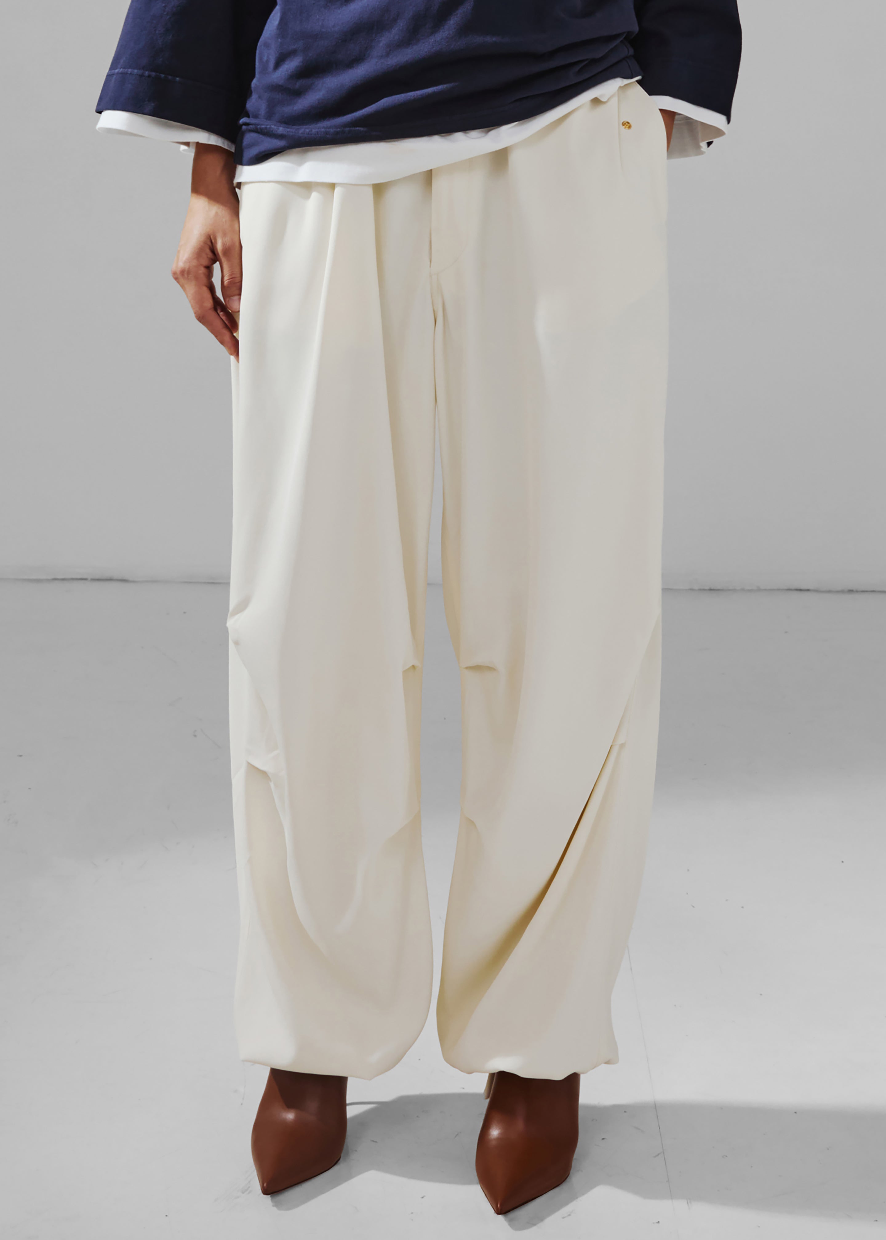 Darkpark New Blair Viscose Twill Relaxed Fit Pants - Off-White - 3