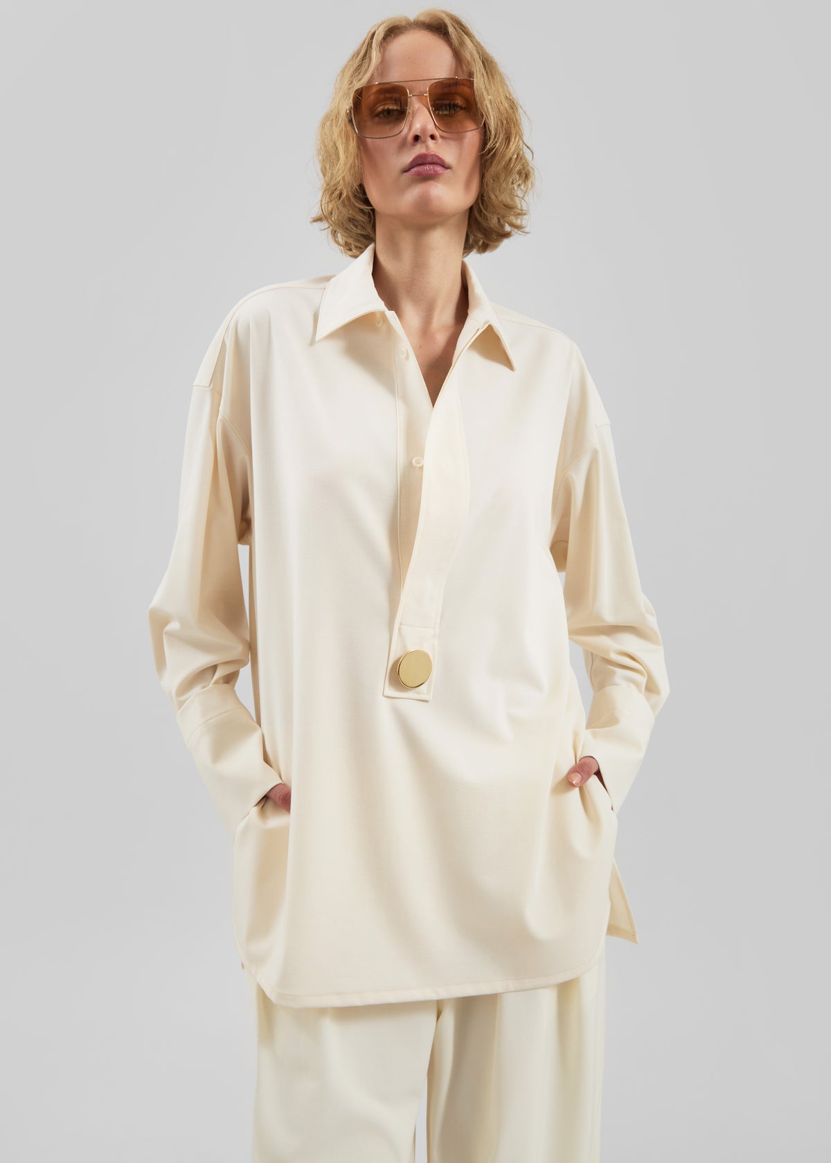 Darkpark Noel Tunic Style Shirt - Off-White - 1