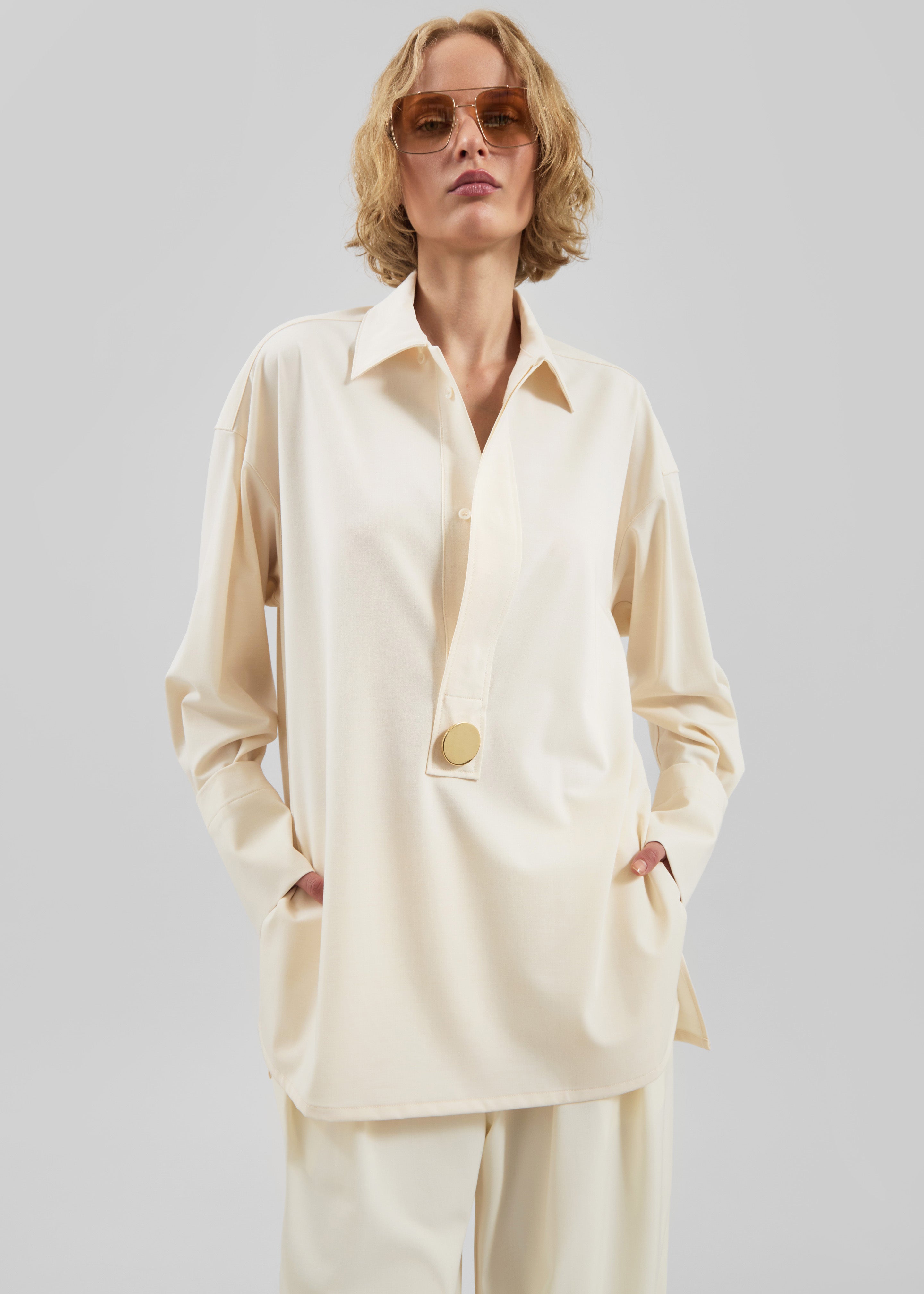 Darkpark Noel Tunic Style Shirt - Off-White - 1