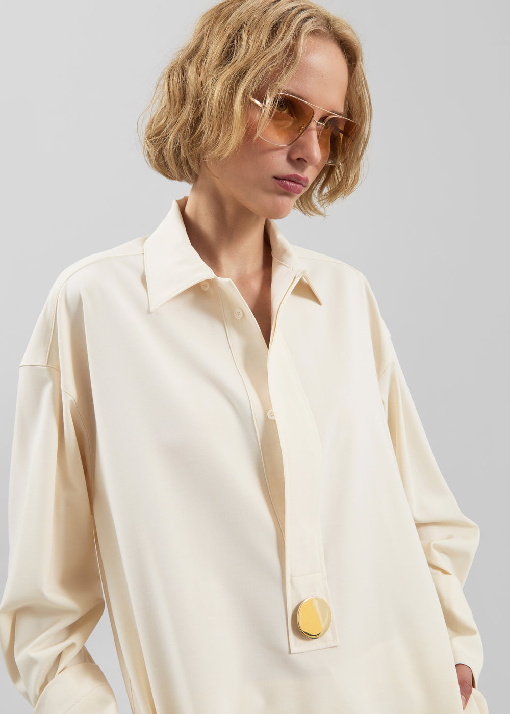 Darkpark Noel Tunic Style Shirt - Off-White - 1