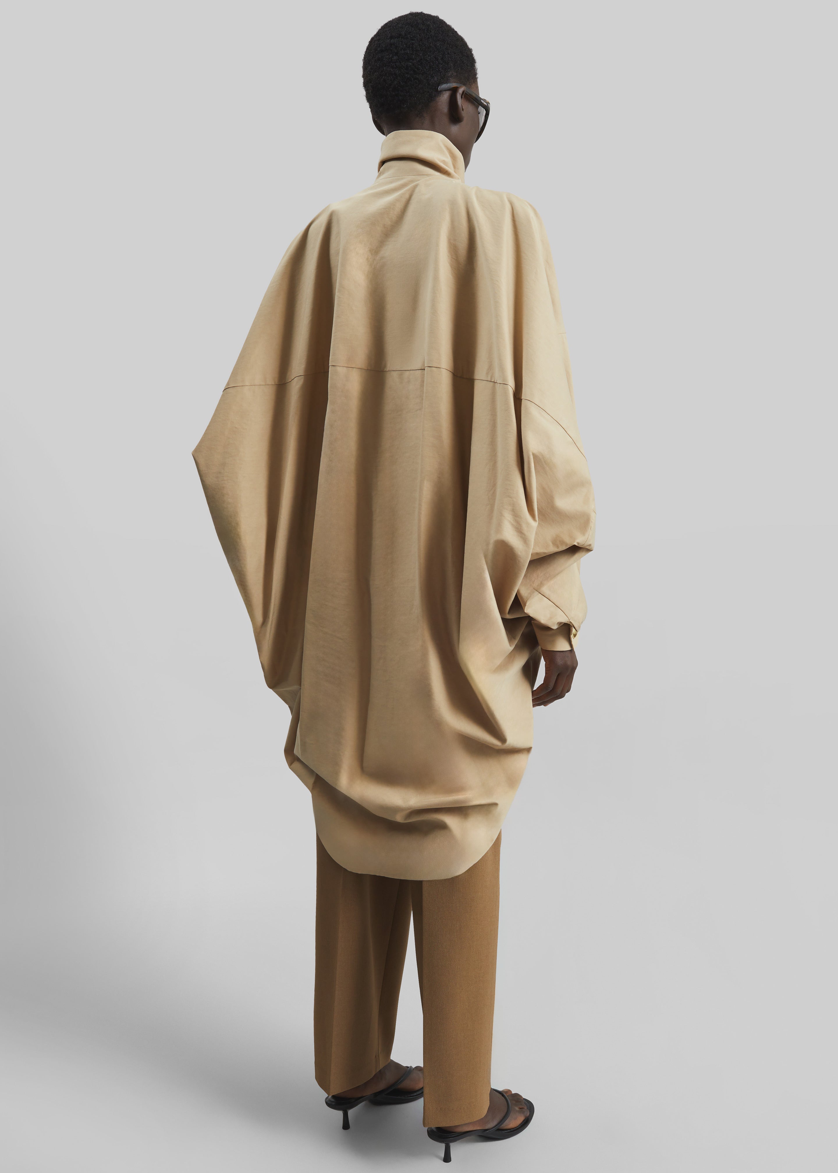 Darkpark Norma Draped Sleeves Bomber Jacket - Beige - 7