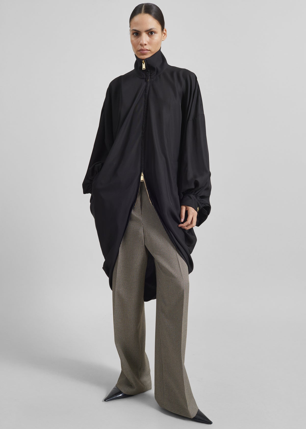 Darkpark Norma Draped Sleeves Bomber Jacket - Black - 4