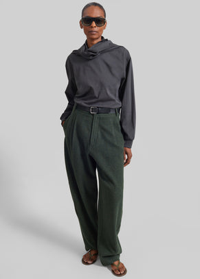 Darkpark Phebe Wool Wide Leg Pants - Green