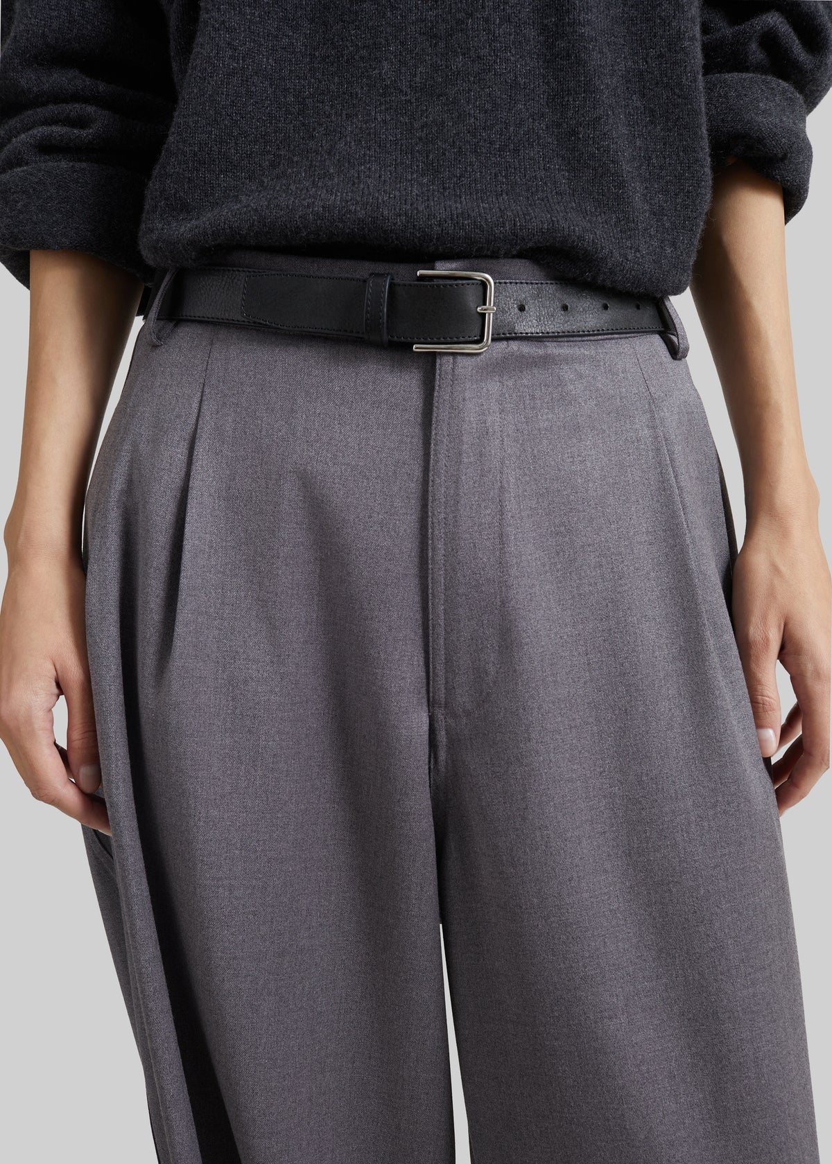 Darkpark Phebe Cuff Adorned Wide Leg Pants - Grey Melange