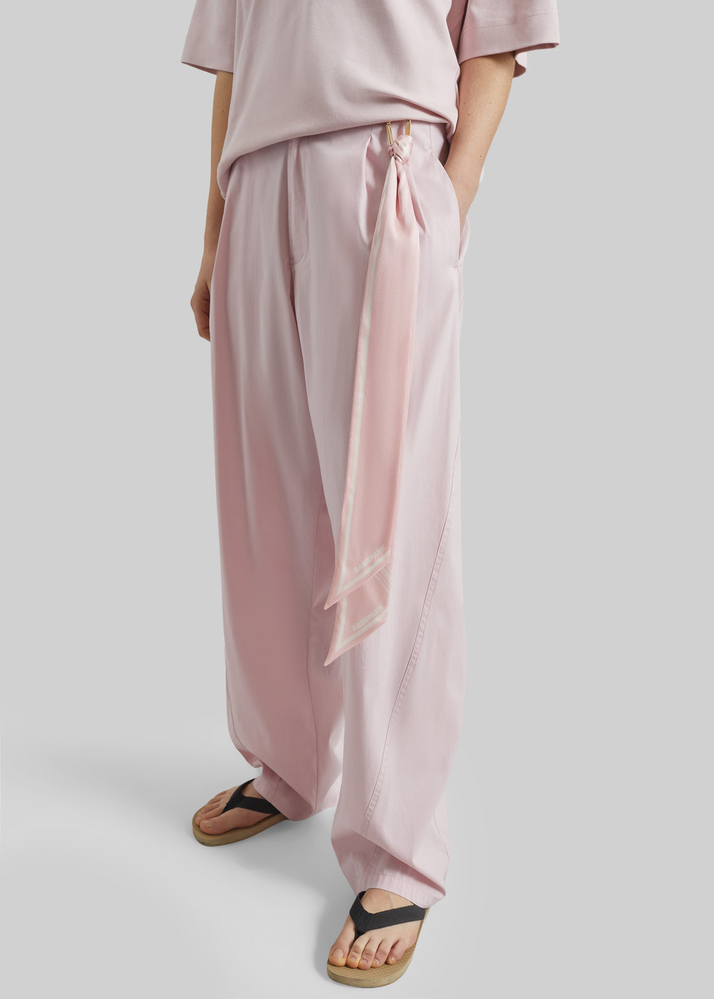 Darkpark Phebe Light Cotton Popeline Wide-Leg Pants - Pink - 1