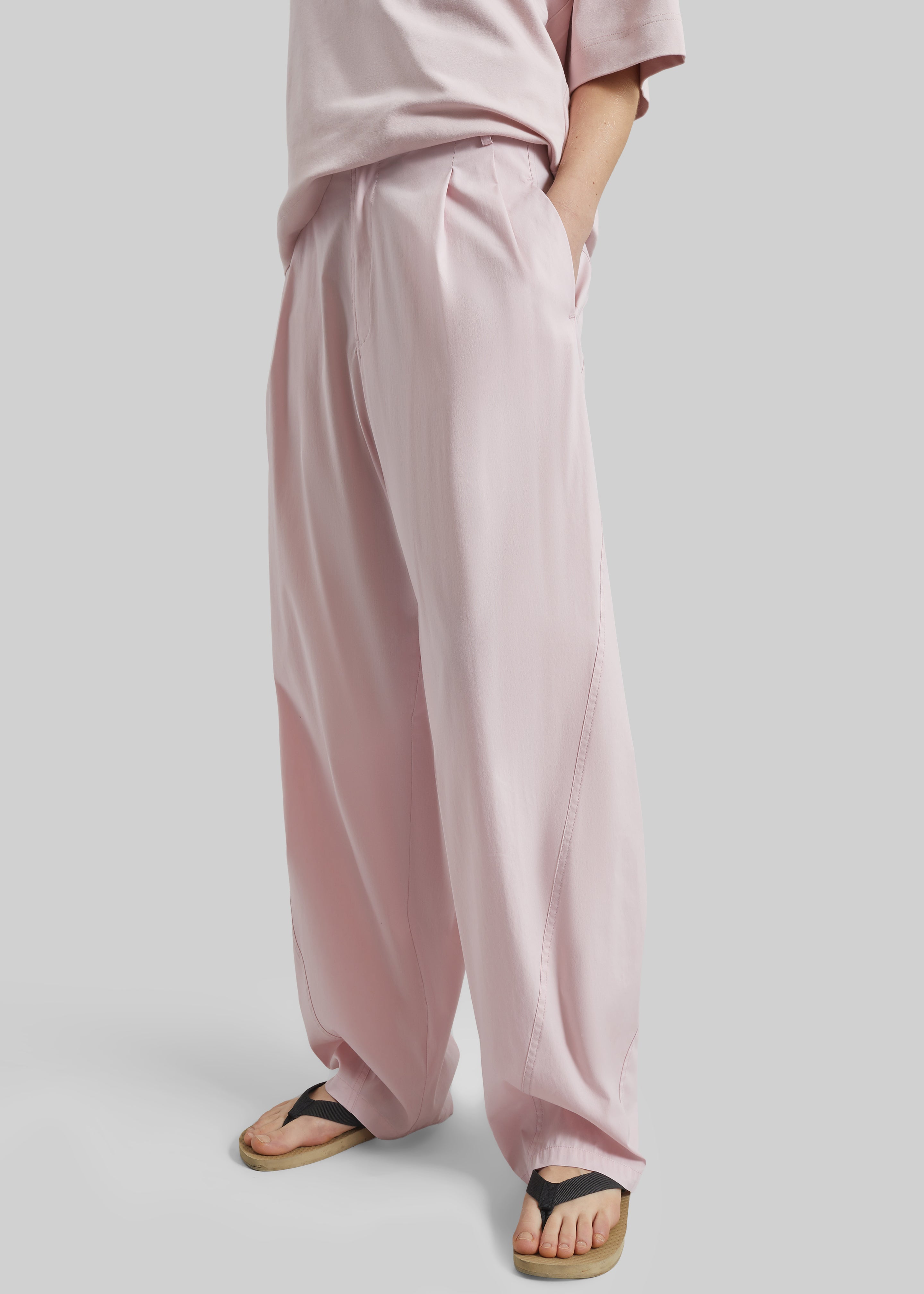 Darkpark Phebe Light Cotton Popeline Wide-Leg Pants - Pink - 6