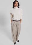 Darkpark Phebe Wide-Leg Japanese Light Wool Pants - Beige