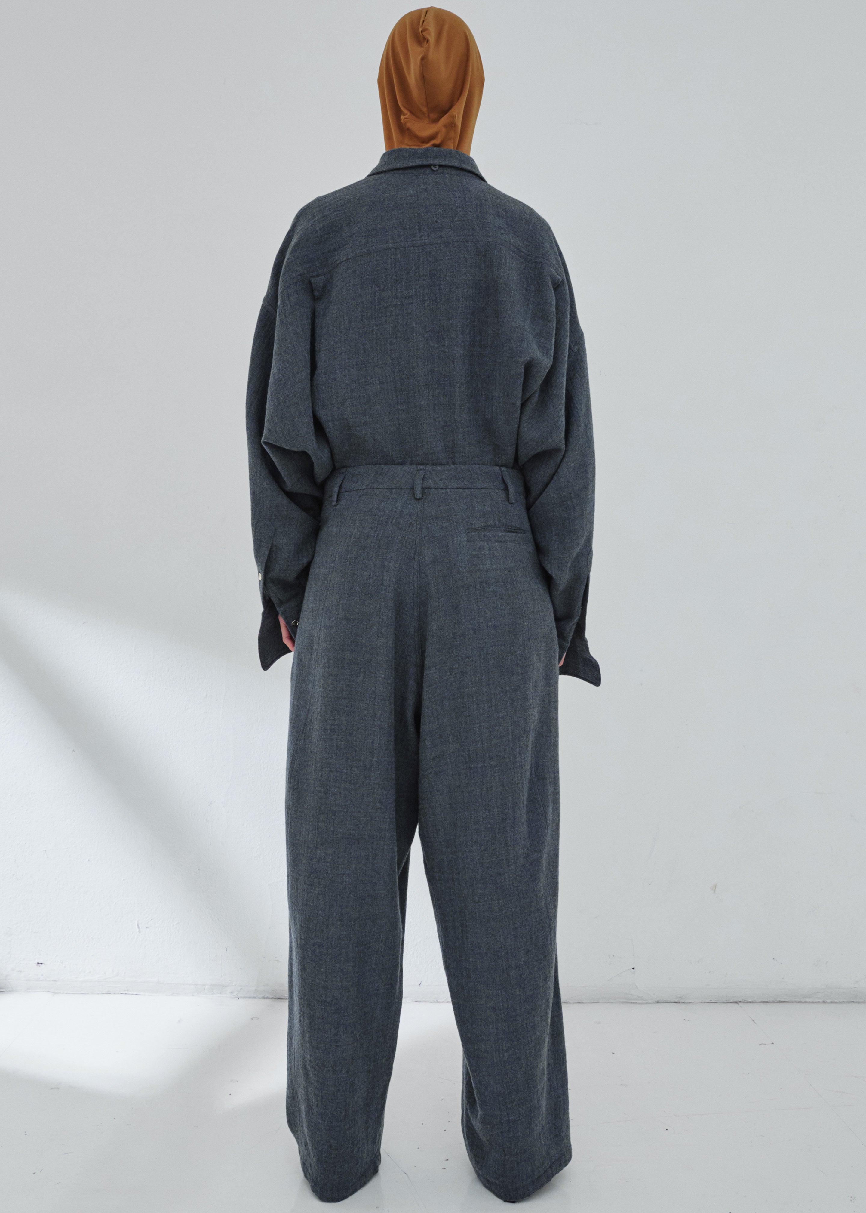 お値下げしましたderes Hazel/stem pants dark gray Women's Wide Leg Pant in Heather Grey | Theoden by Michael Lauren
