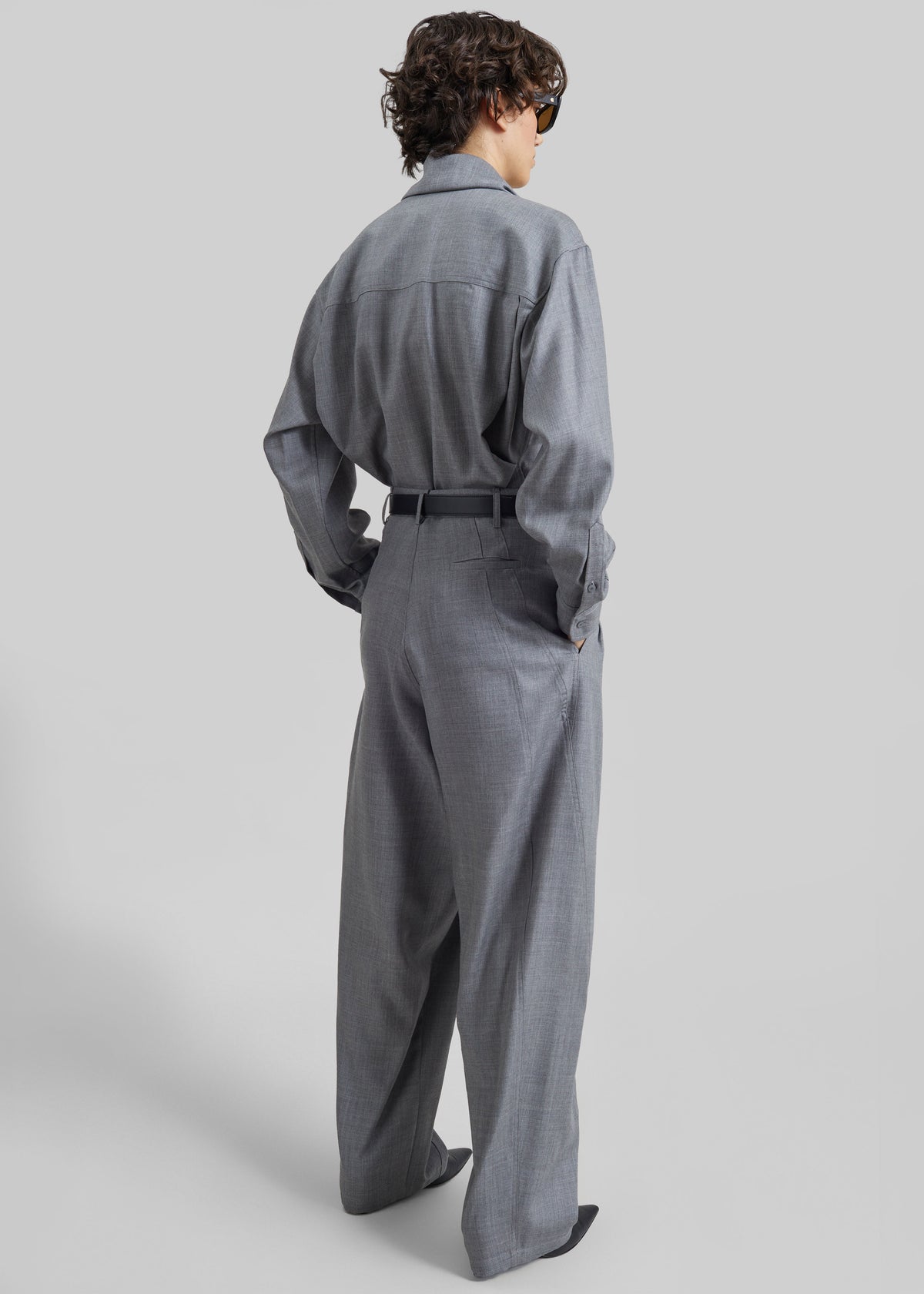Darkpark Phebe Wool Wide Leg Pants - Grey