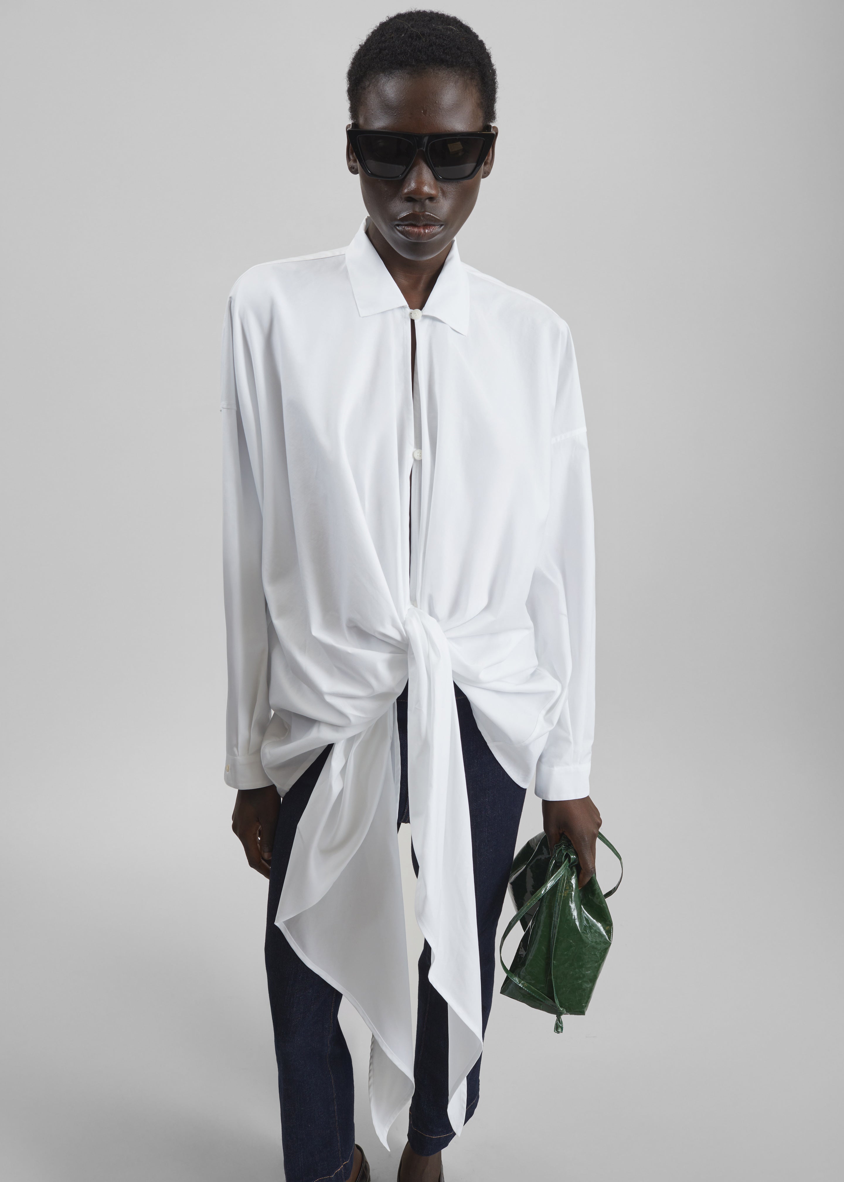 Darkpark Romy Light Cotton Popeline Drap Shirt - White – The