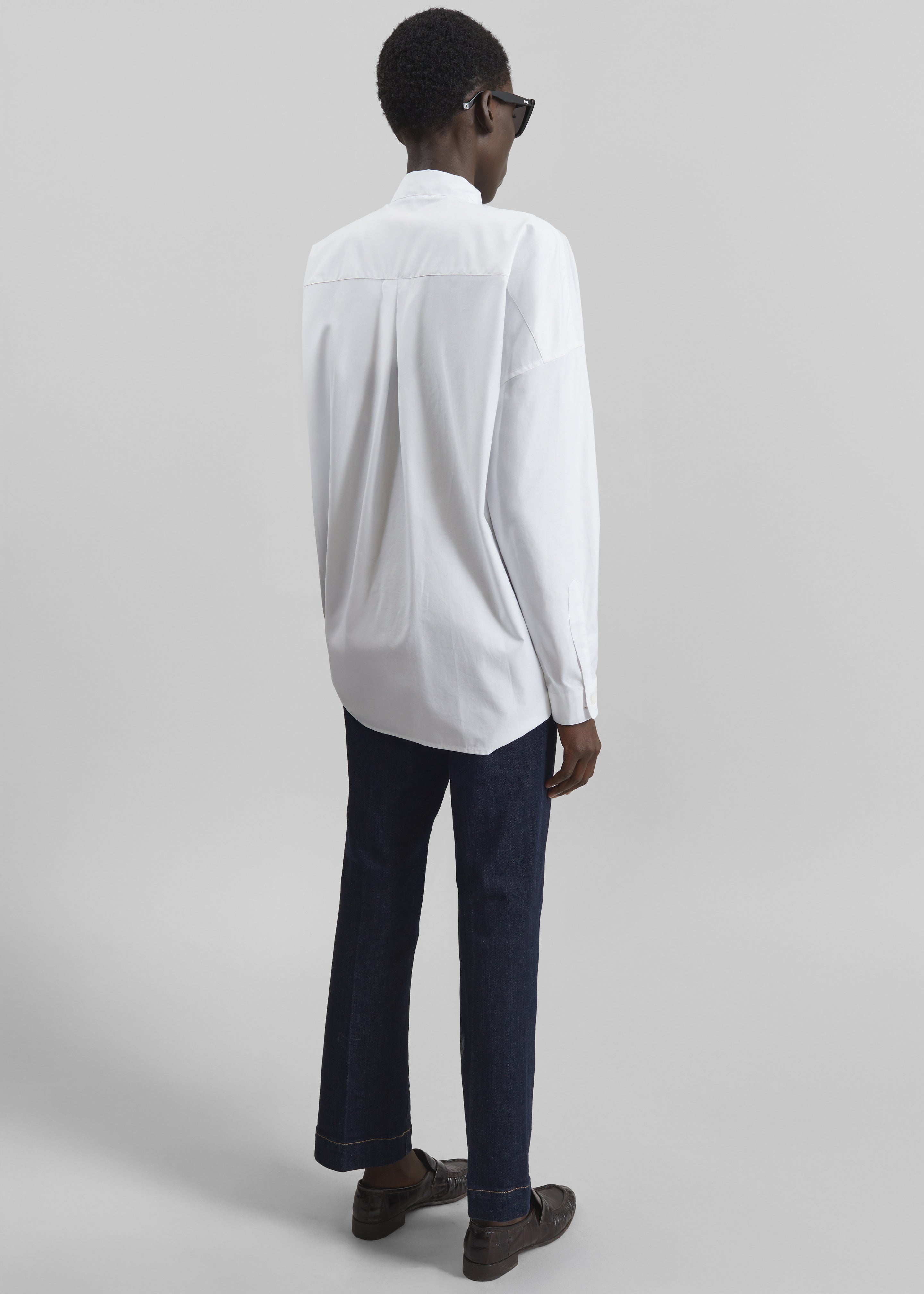 Darkpark Romy Light Cotton Popeline Drap Shirt - White - 6