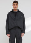 Darkpark Serge - Wool Long Sleeved Shirt - Dark Grey Melange