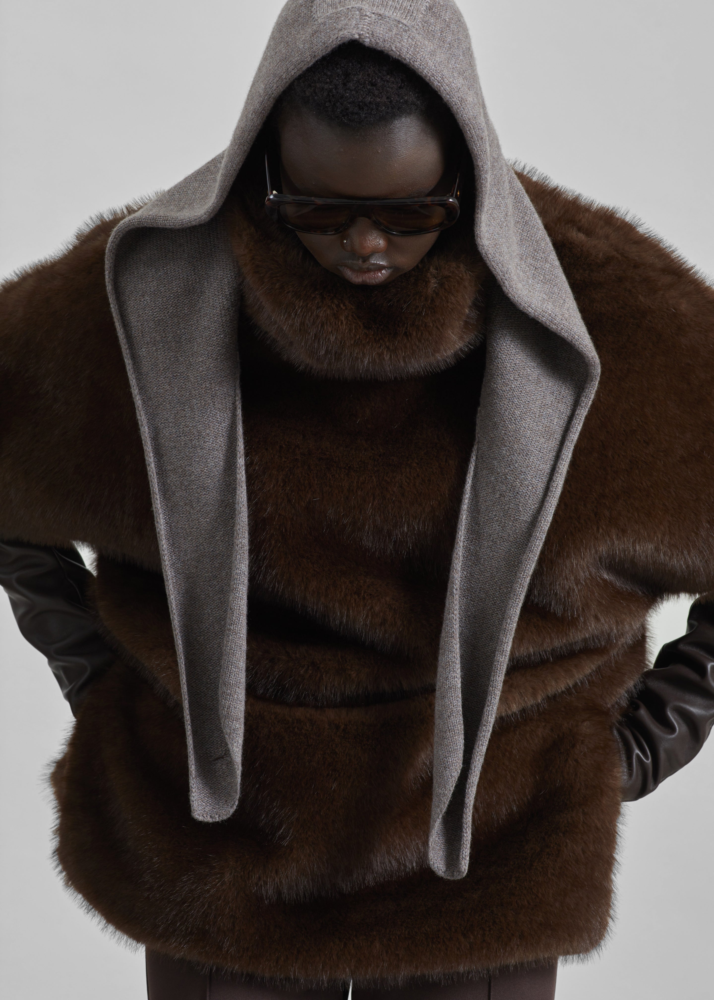 Darkpark Soft Cashmere Wool Balaclava - Brown Melange - 1