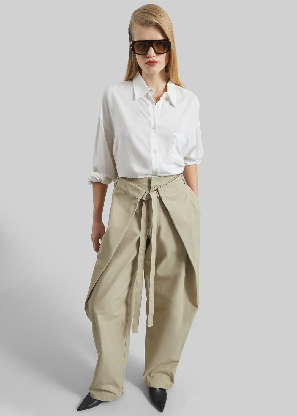 Darkpark Stella Tie-Front Pants - Taupe