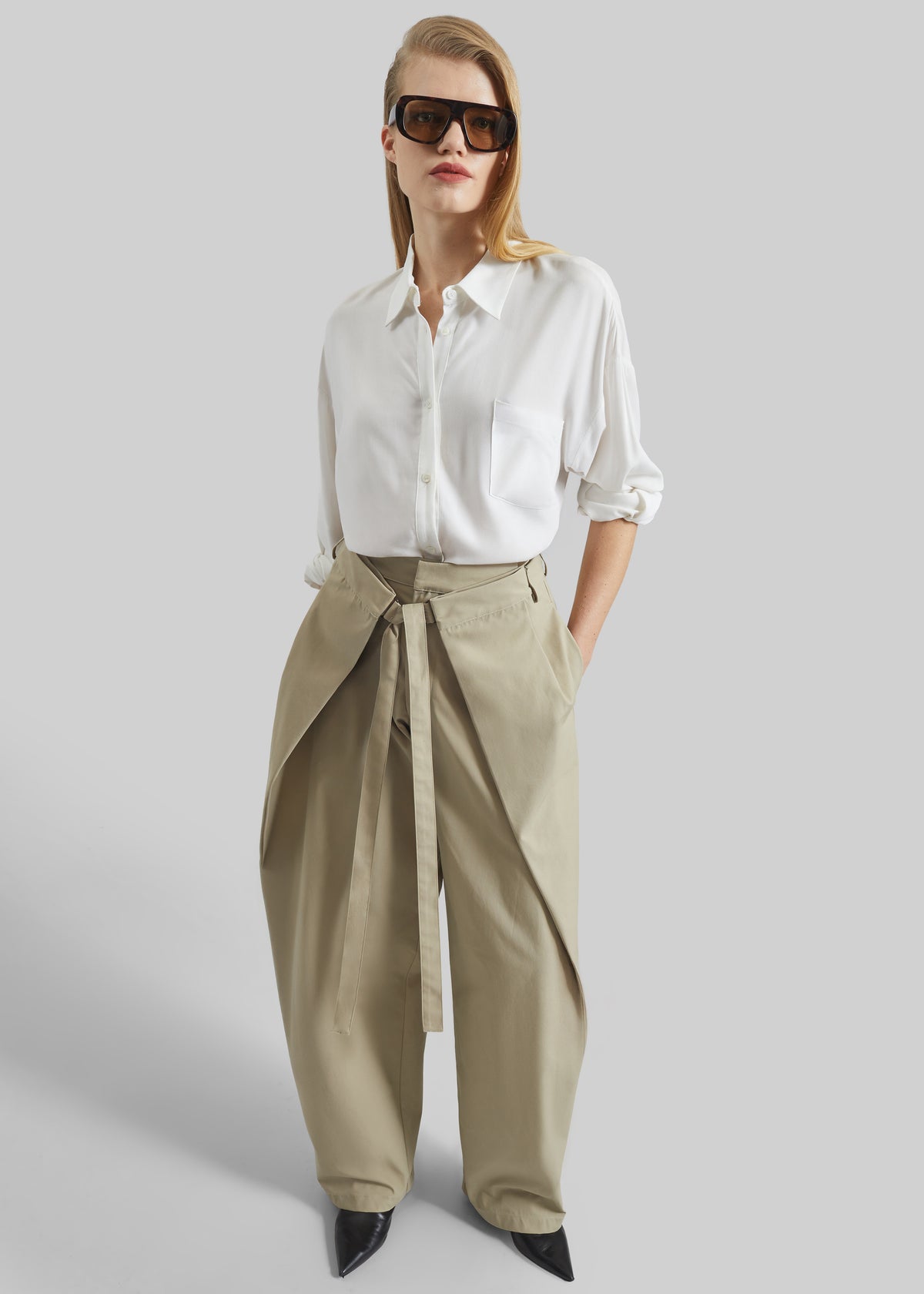 Darkpark Stella Tie-Front Pants - Taupe - 4