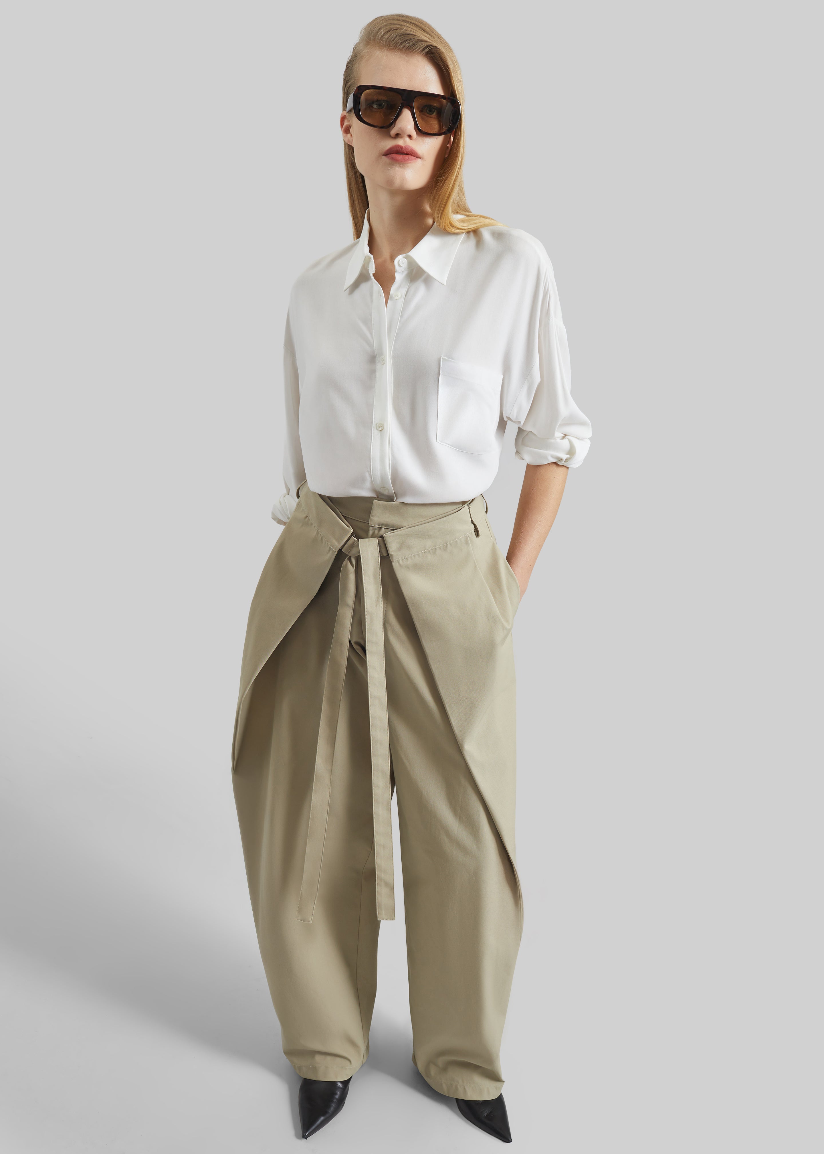 Darkpark Stella Tie-Front Pants - Taupe - 4