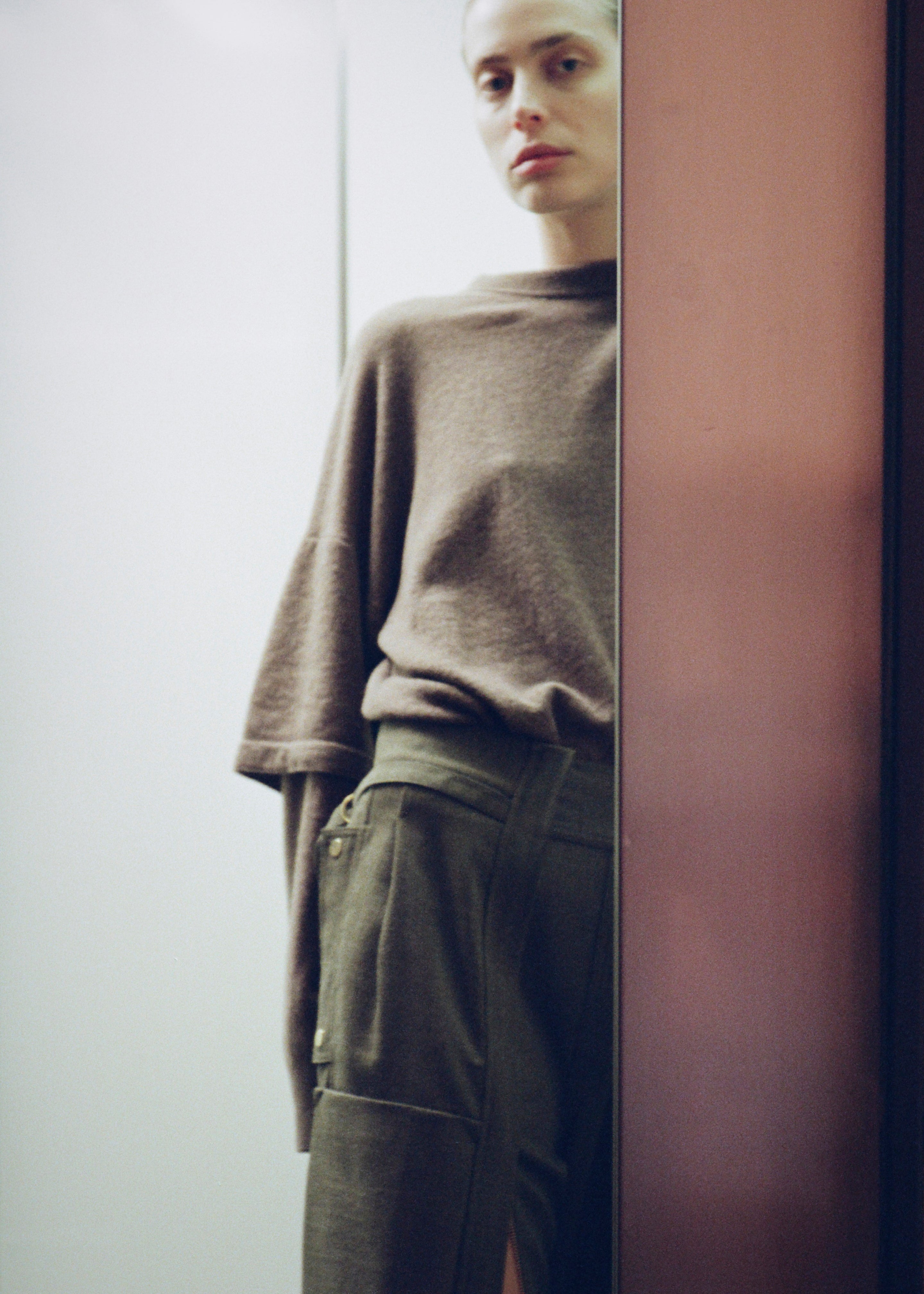 Darkpark Troy Cashmere Wool Double Sleeve Tee - Brown - 2