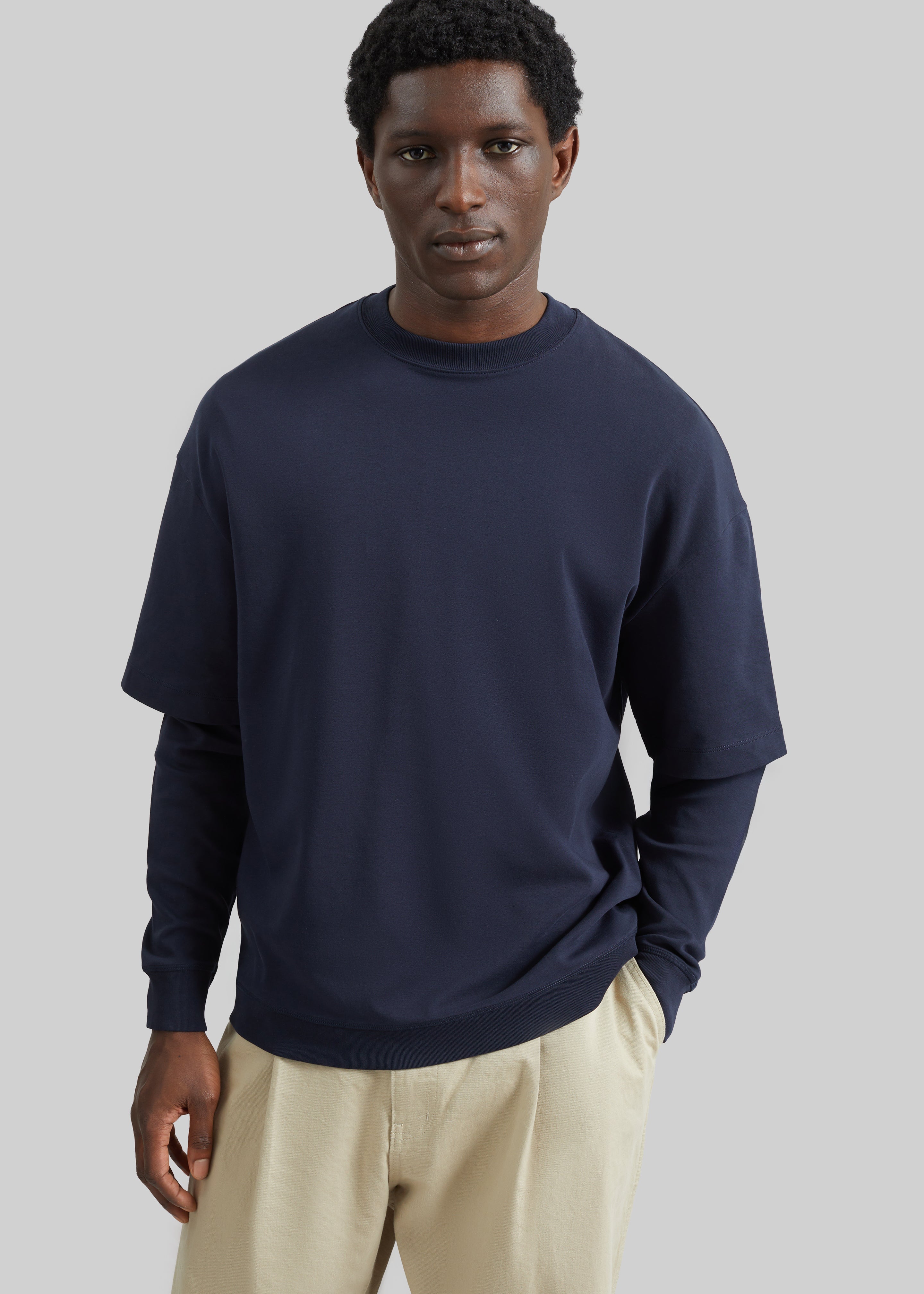 Darkpark Troy Double Sleeve Tee - Blue Navy – The Frankie Shop