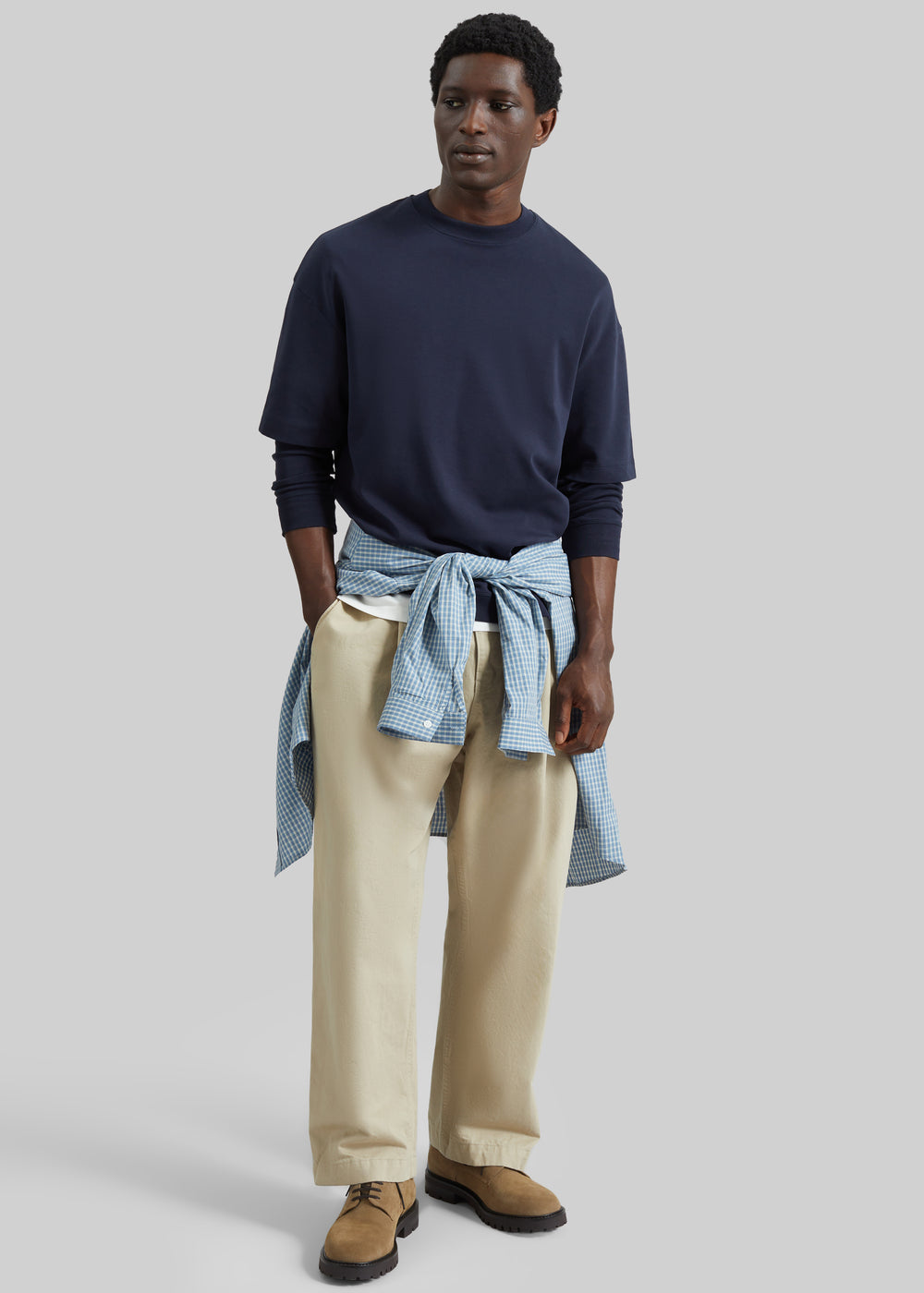 Darkpark Troy Double Sleeve Tee - Blue Navy - 1