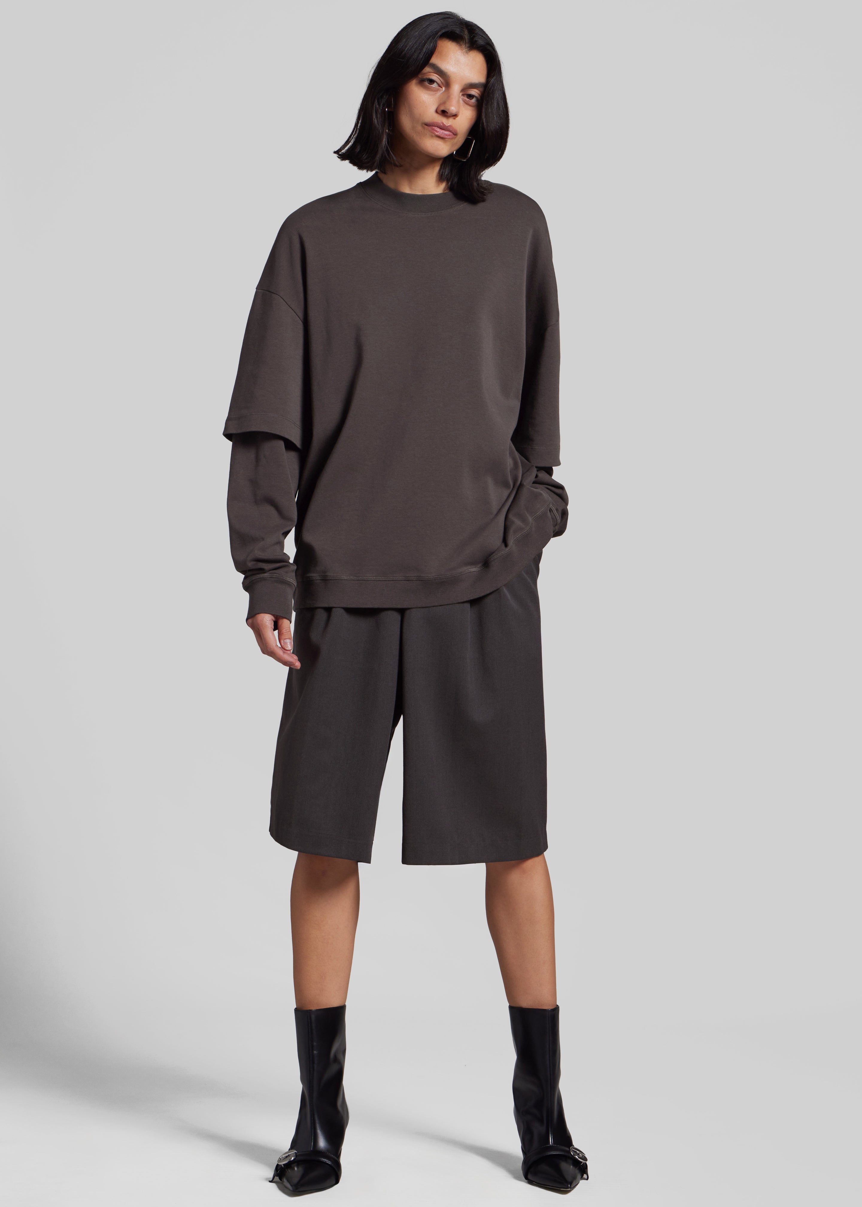 Darkpark Troy Double Sleeve Tee - Brown - 1