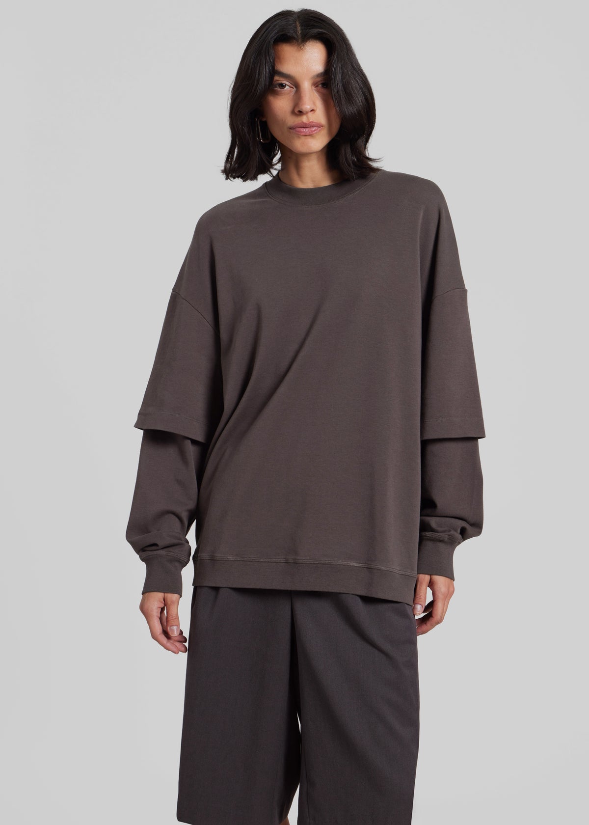 Darkpark Troy Double Sleeve Tee - Brown - 4