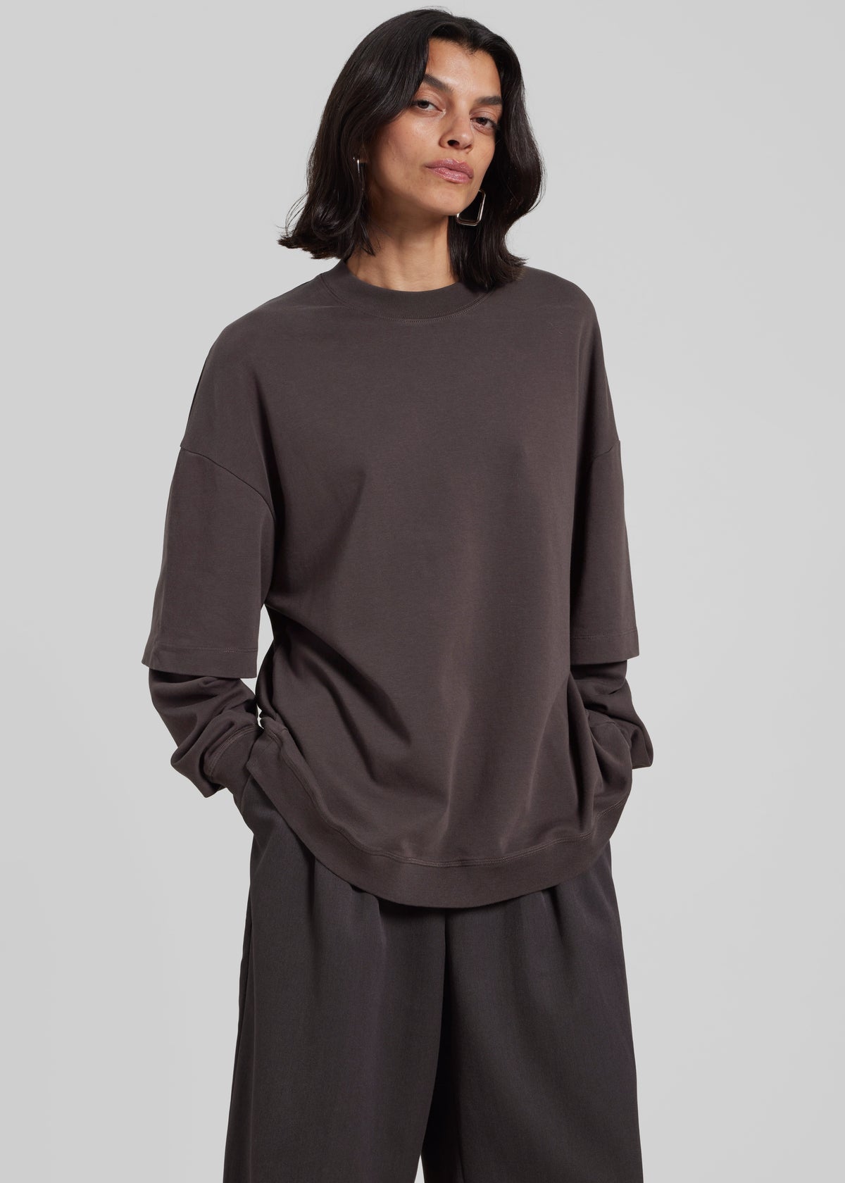 Darkpark Troy Double Sleeve Tee - Brown - 3