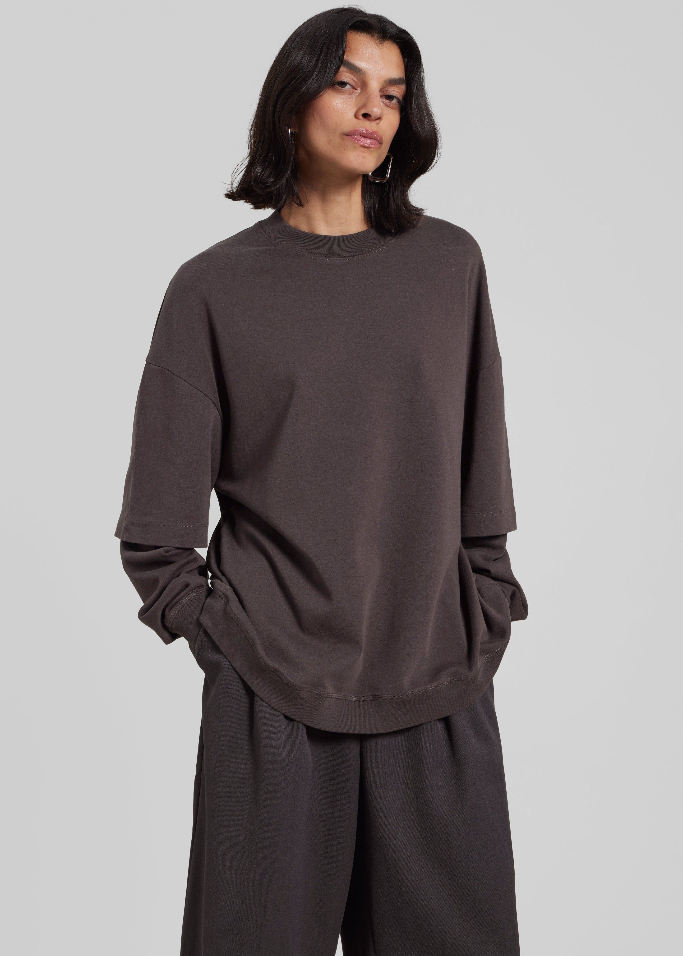 Darkpark Troy Double Sleeve Tee - Brown - 3