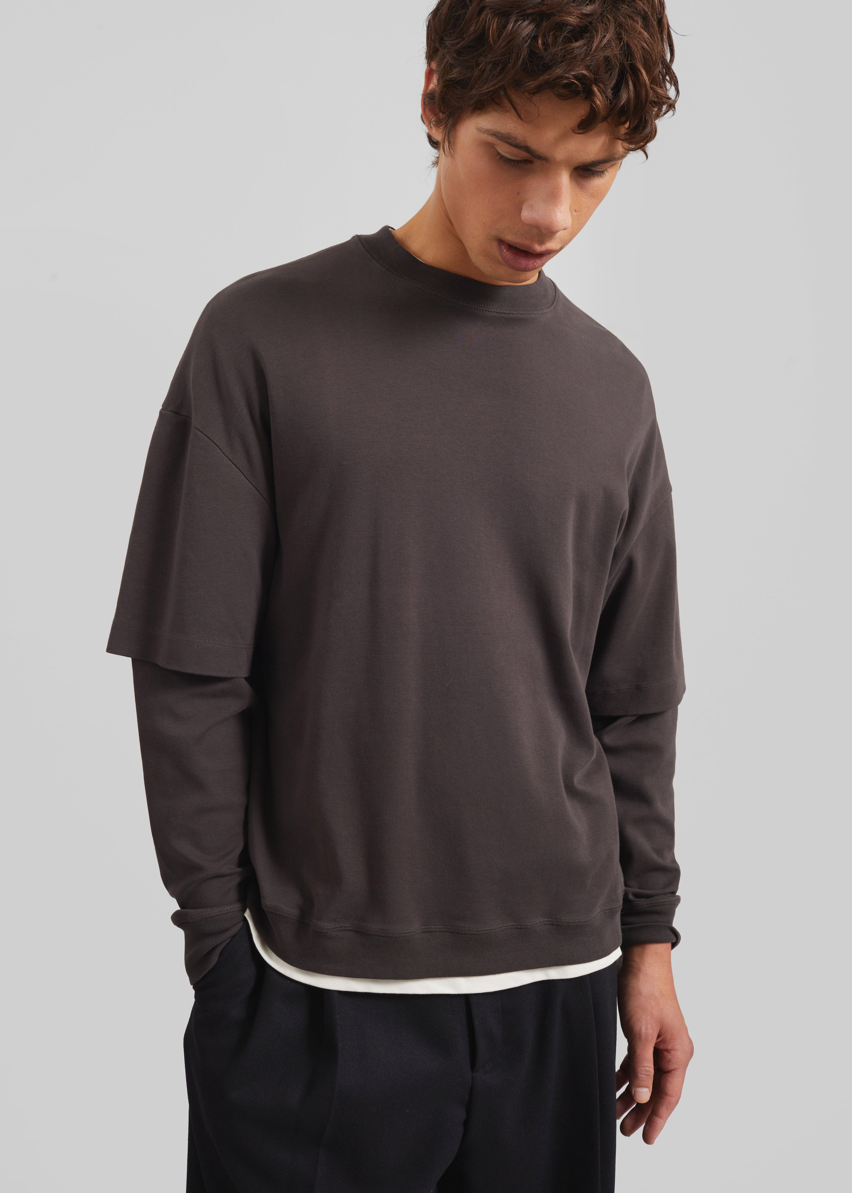 Darkpark Troy Double Sleeve Tee - Brown - 8