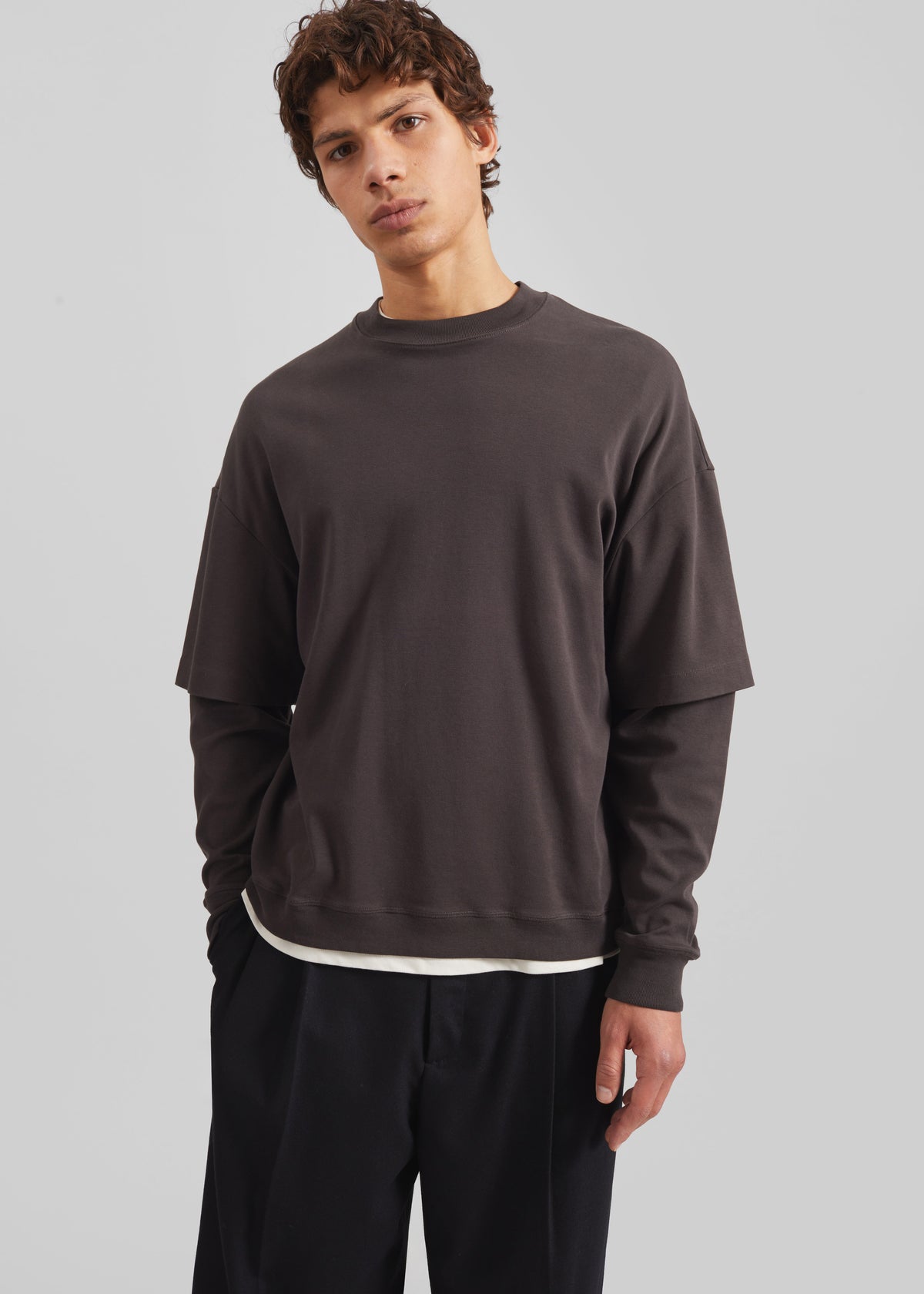 Darkpark Troy Double Sleeve Tee - Brown - 5 - [gender-male]