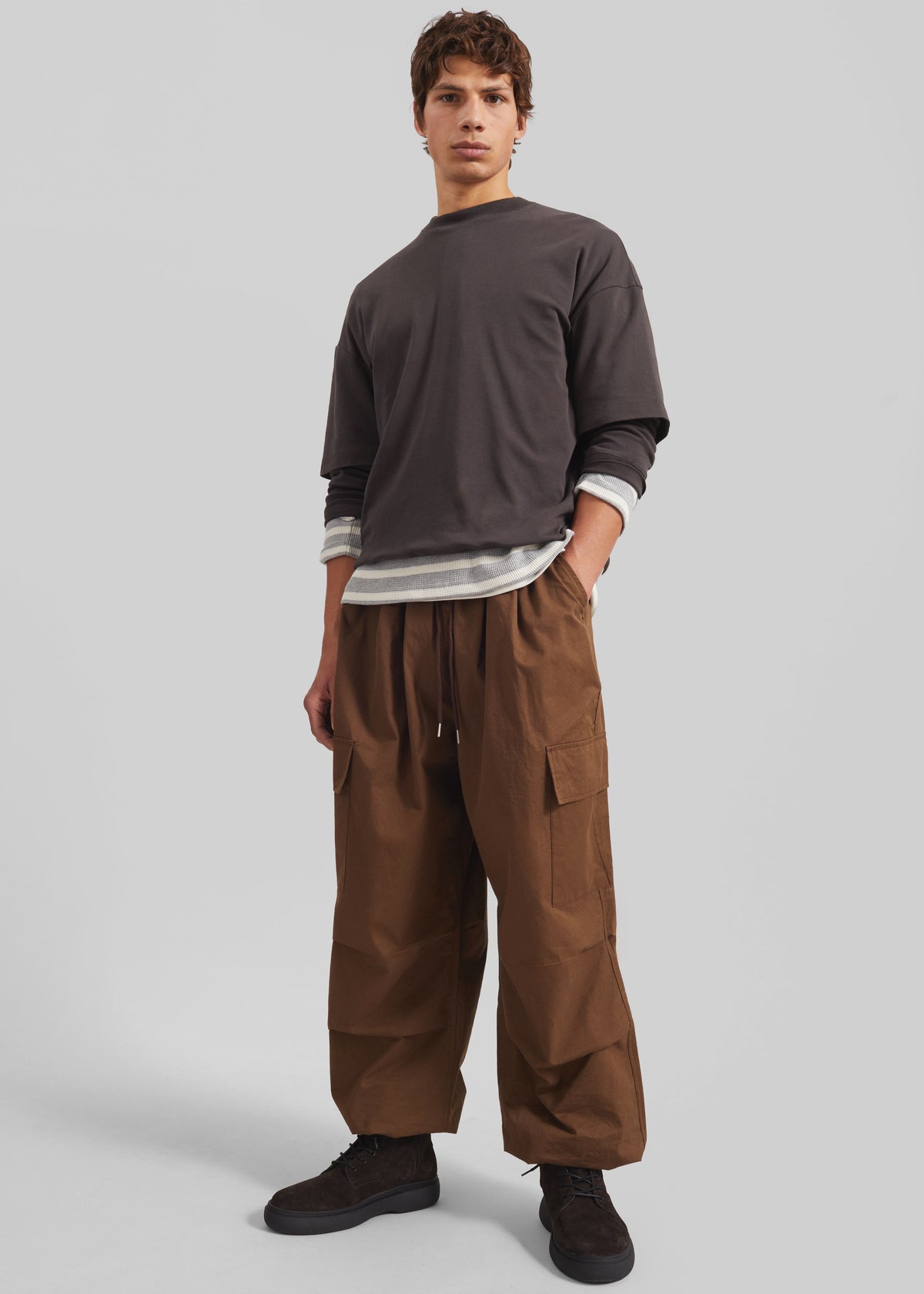 Darkpark Troy Double Sleeve Tee - Brown - 7