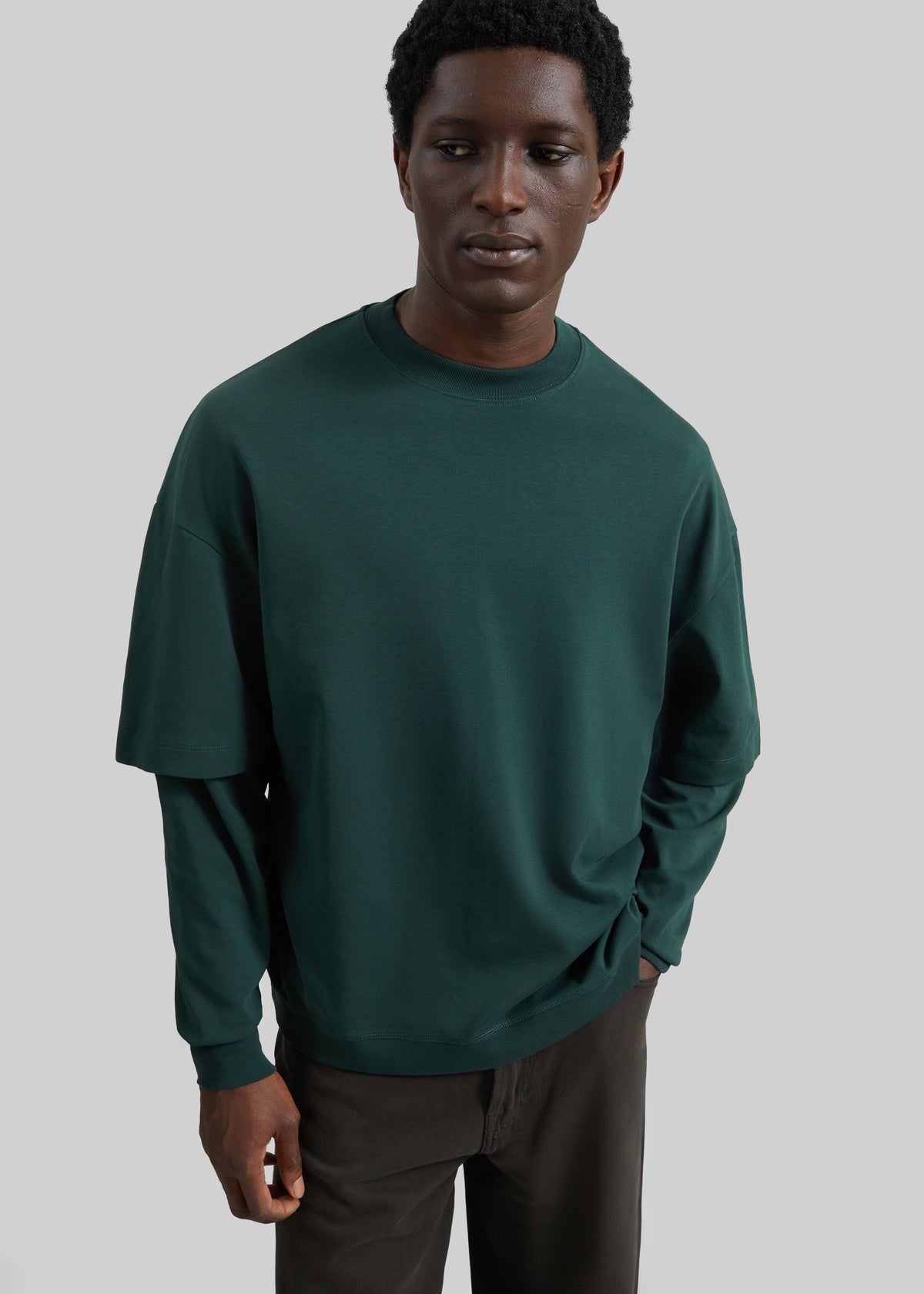 Darkpark Troy Double Sleeve Tee - Forest Green - 2
