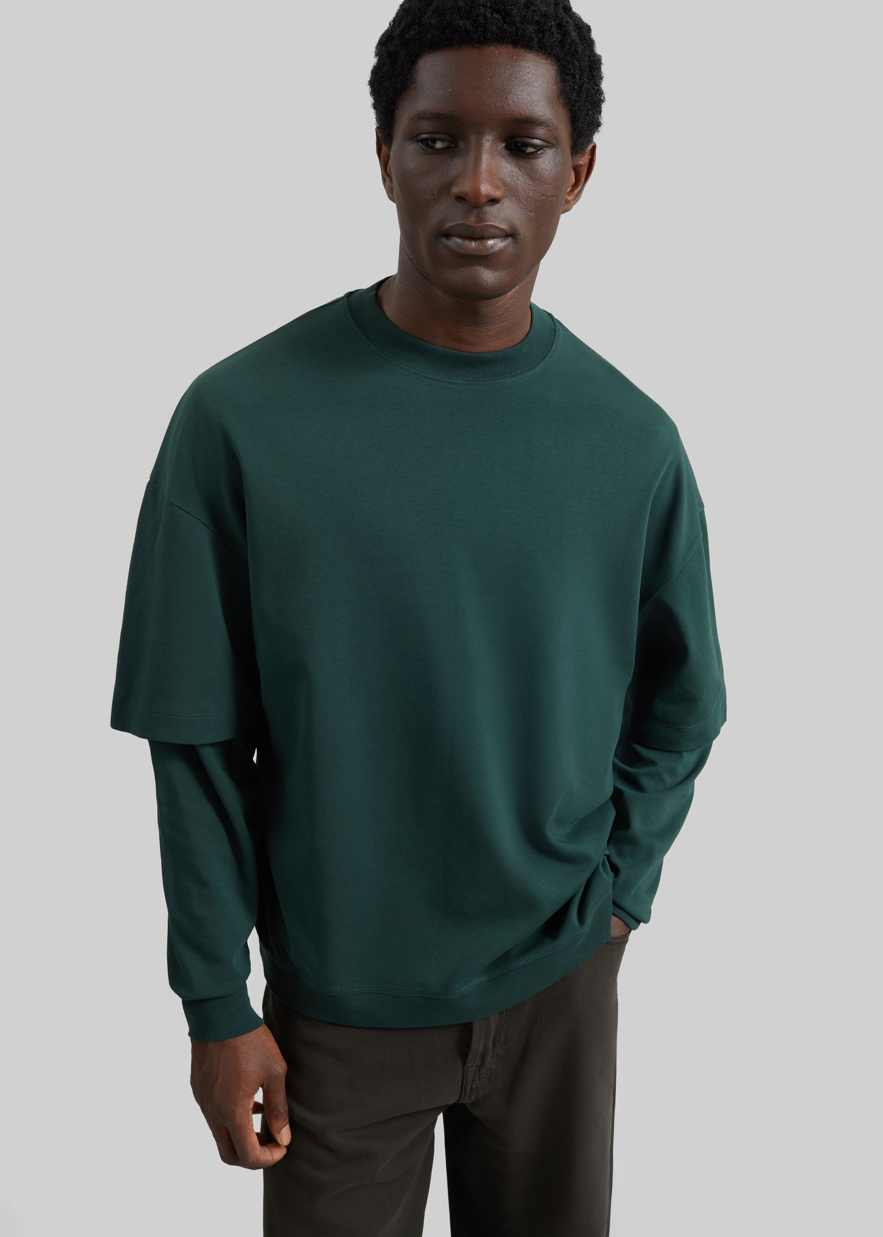 Darkpark Troy Double Sleeve Tee - Forest Green - 2