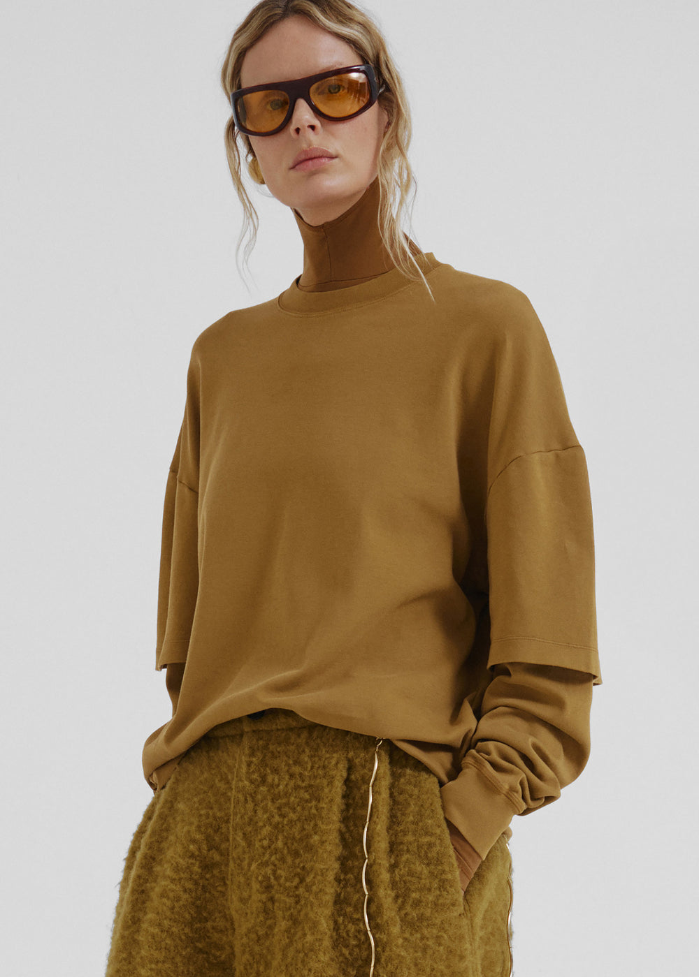 Darkpark Troy Double Sleeve Tee - Ochre - 1