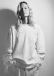 Darkpark Troy Double Sleeve With Feathers Tee - White