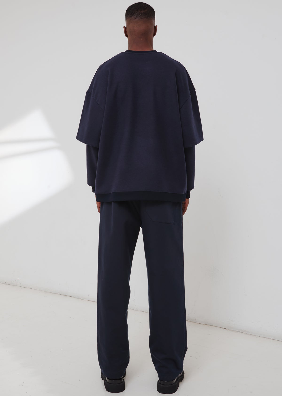 Darkpark Troy - Wool Double Sleeve Tee - Blue Navy - 4