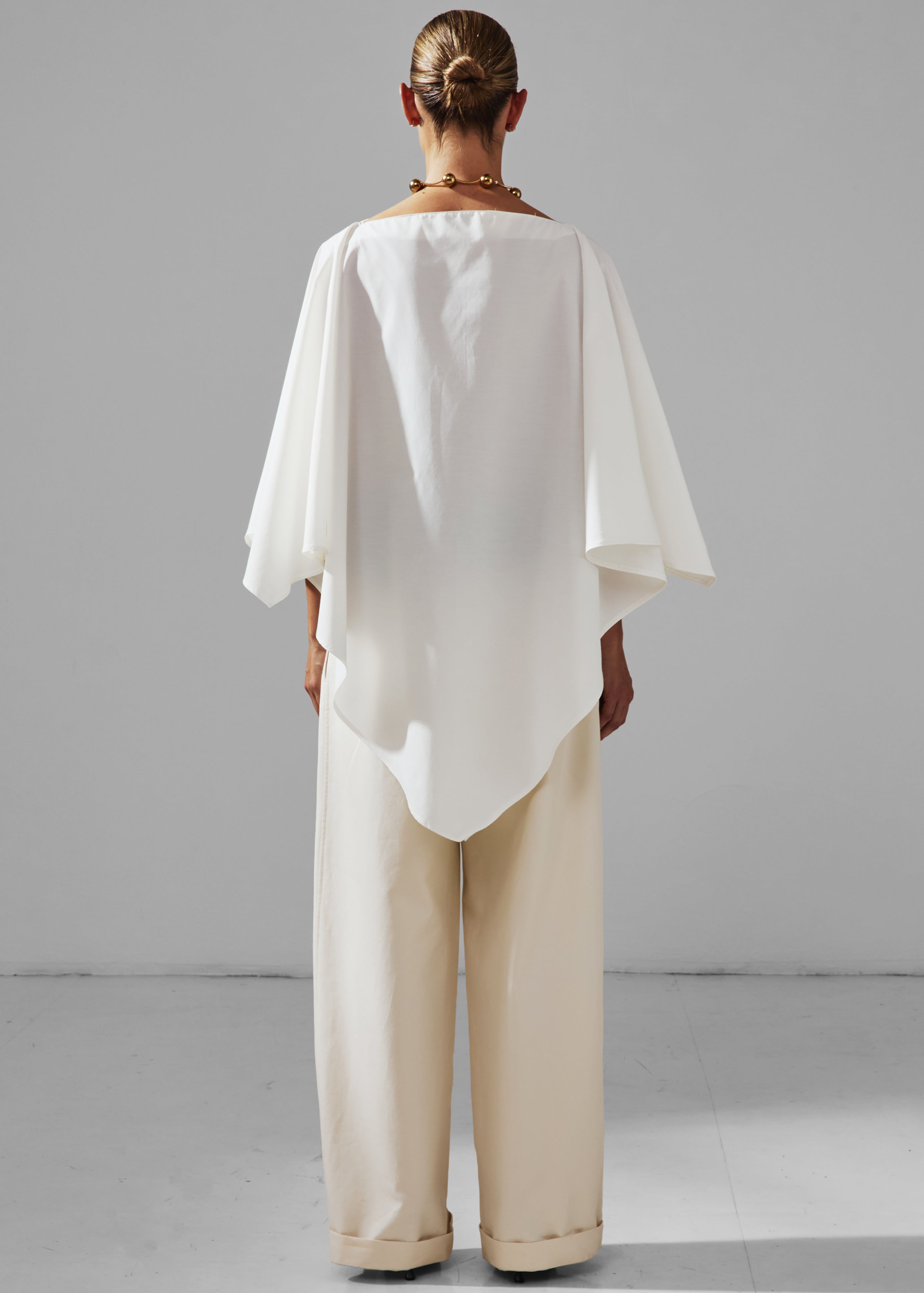Darkpark Wendy Elastic Waist Wide-Leg Trousers - White - 4