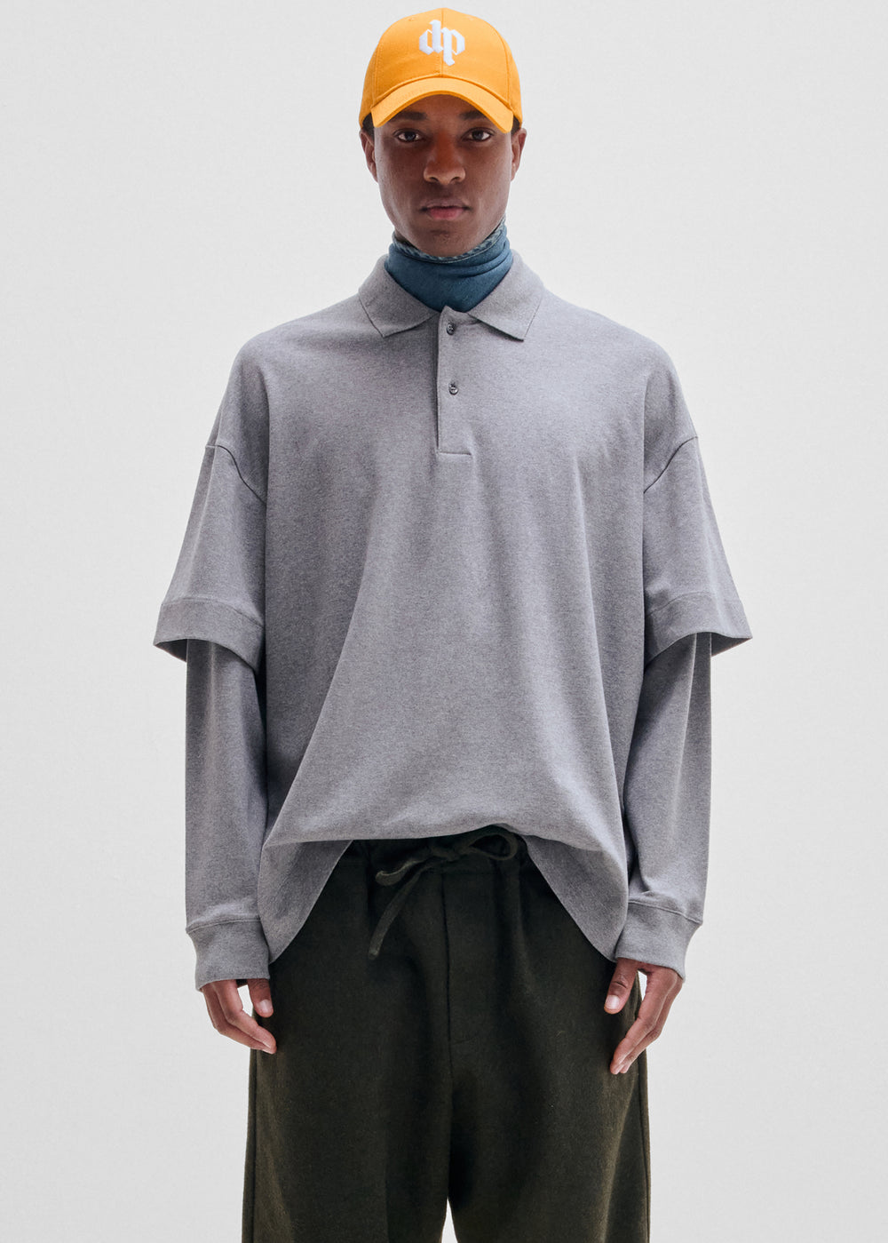 Darkpark Zack Double Sleeve Polo - Dark Grey Melange - 1