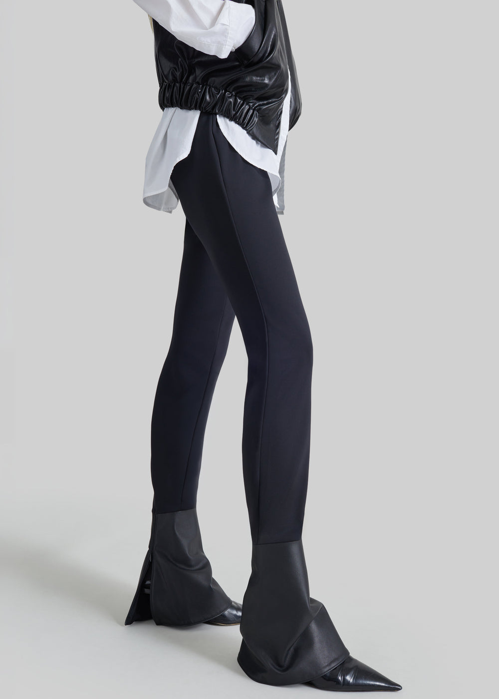 Darkpark Zoe Leather Cuff Leggings - Black