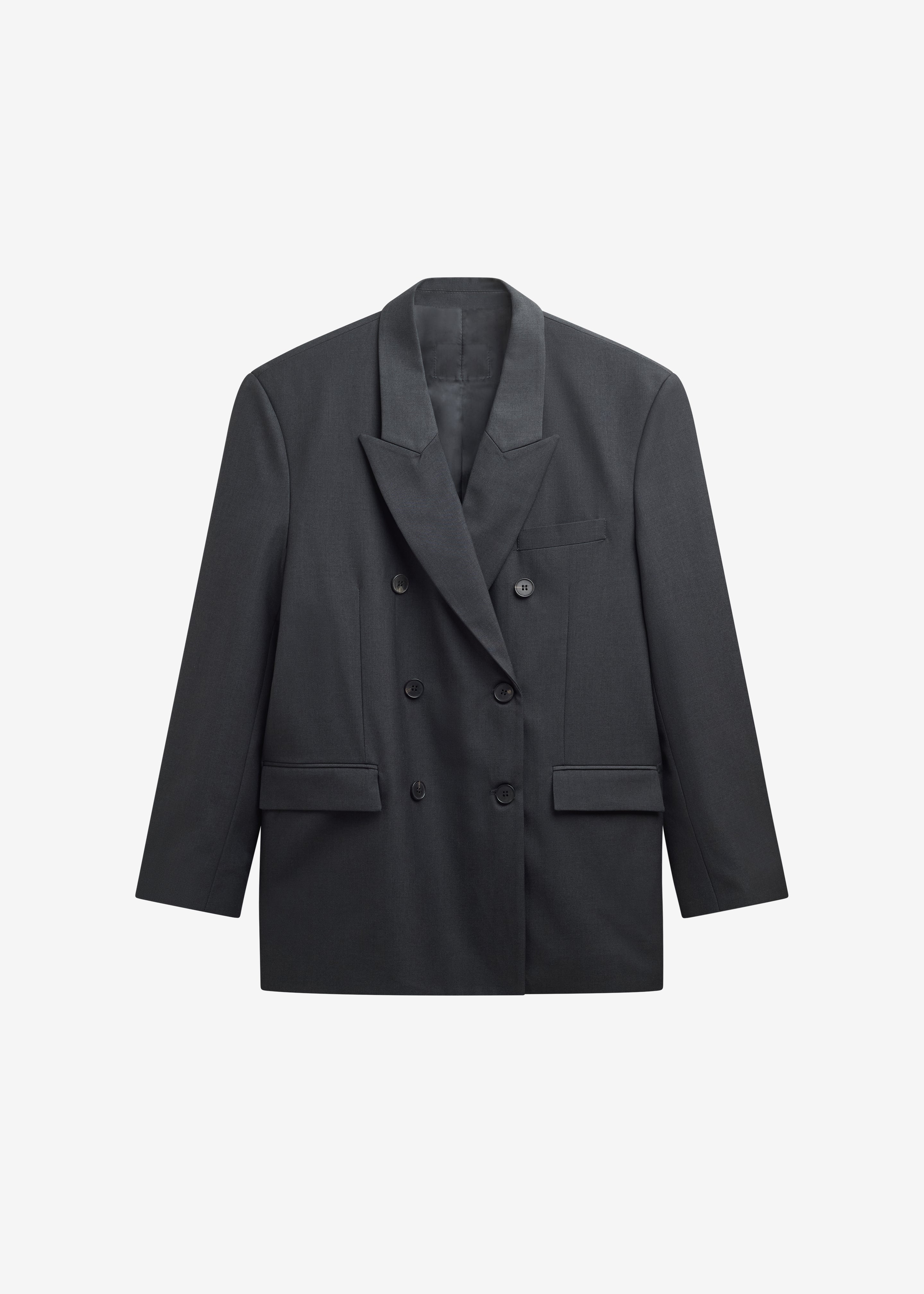 Daroca Double-Breasted Blazer - Charcoal - 10