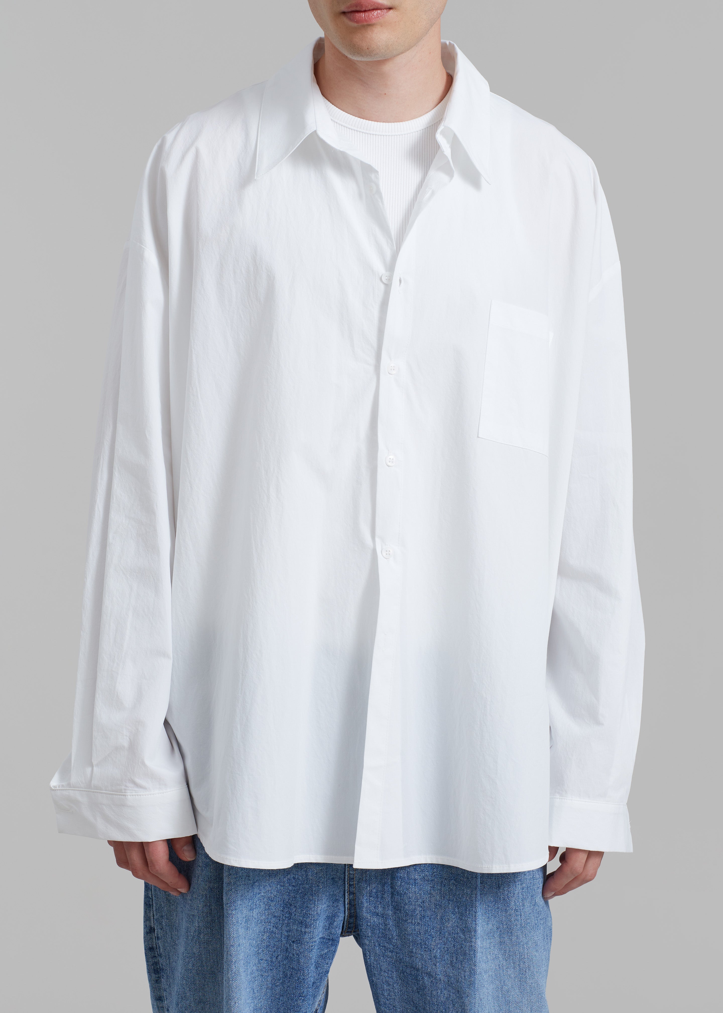 Darren Oversized Shirt - White - 4