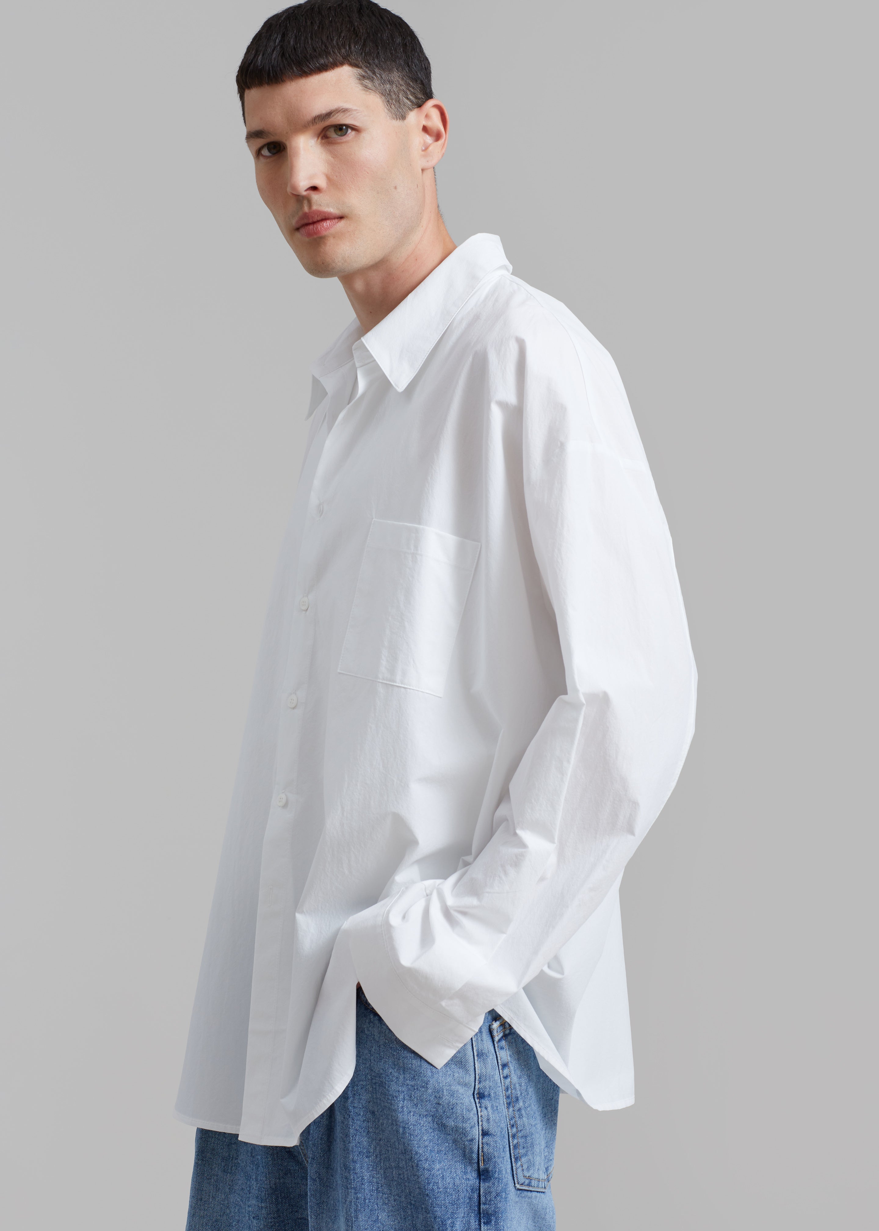 Darren Oversized Shirt - White - 5