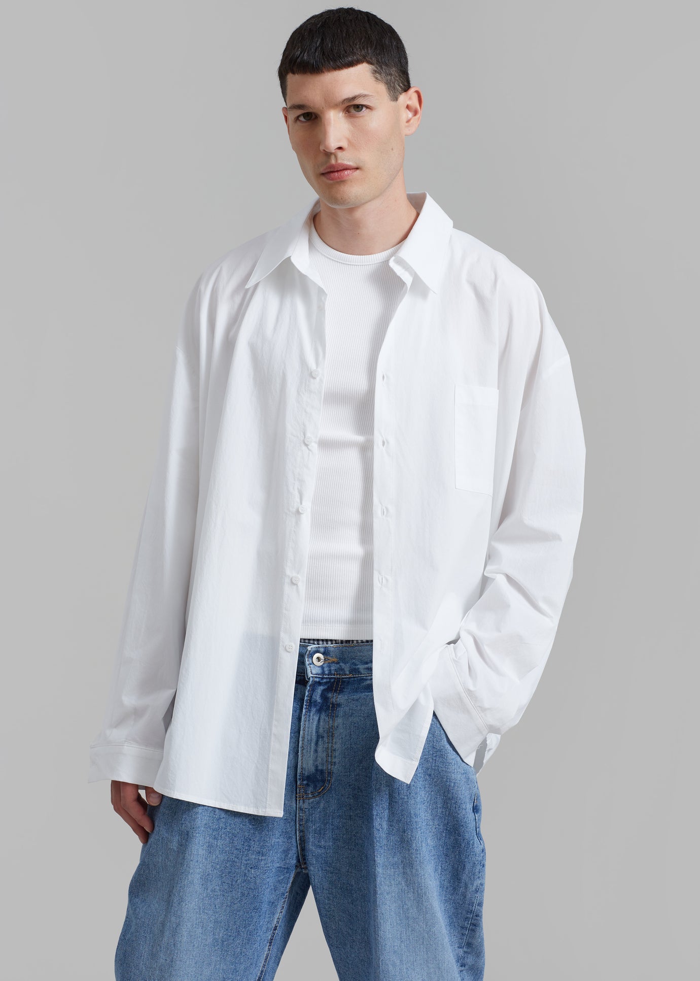 Darren Oversized Shirt - White - 1